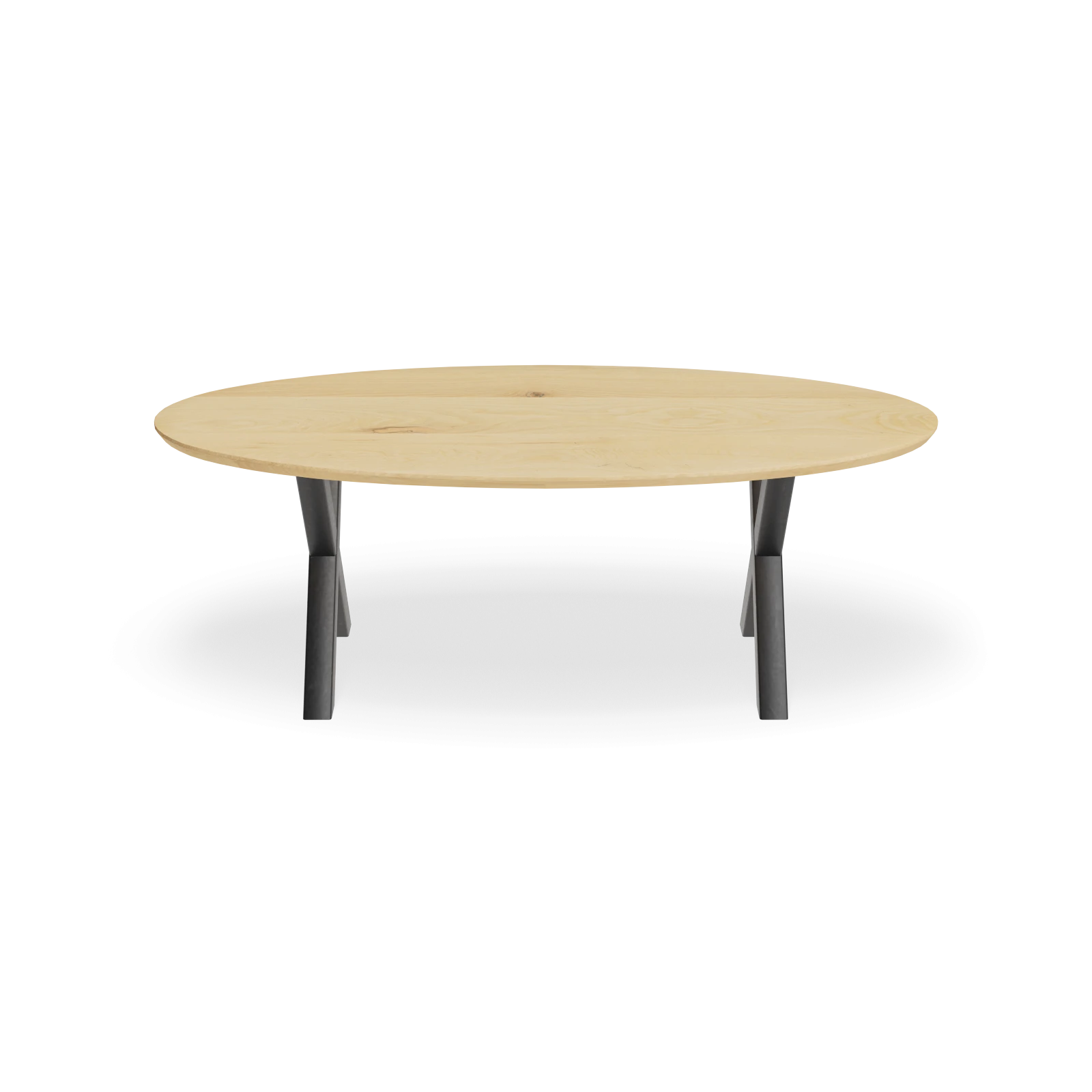 Eettafel X Poot(8x8cm) - Ovaal Eiken Nature White (220x110cm)