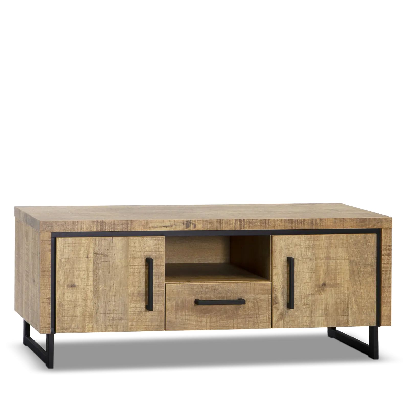 TV meubel Sheridan - 130 cm - Lamulux Mango - 2 deuren, 1 lade, 1 open vak