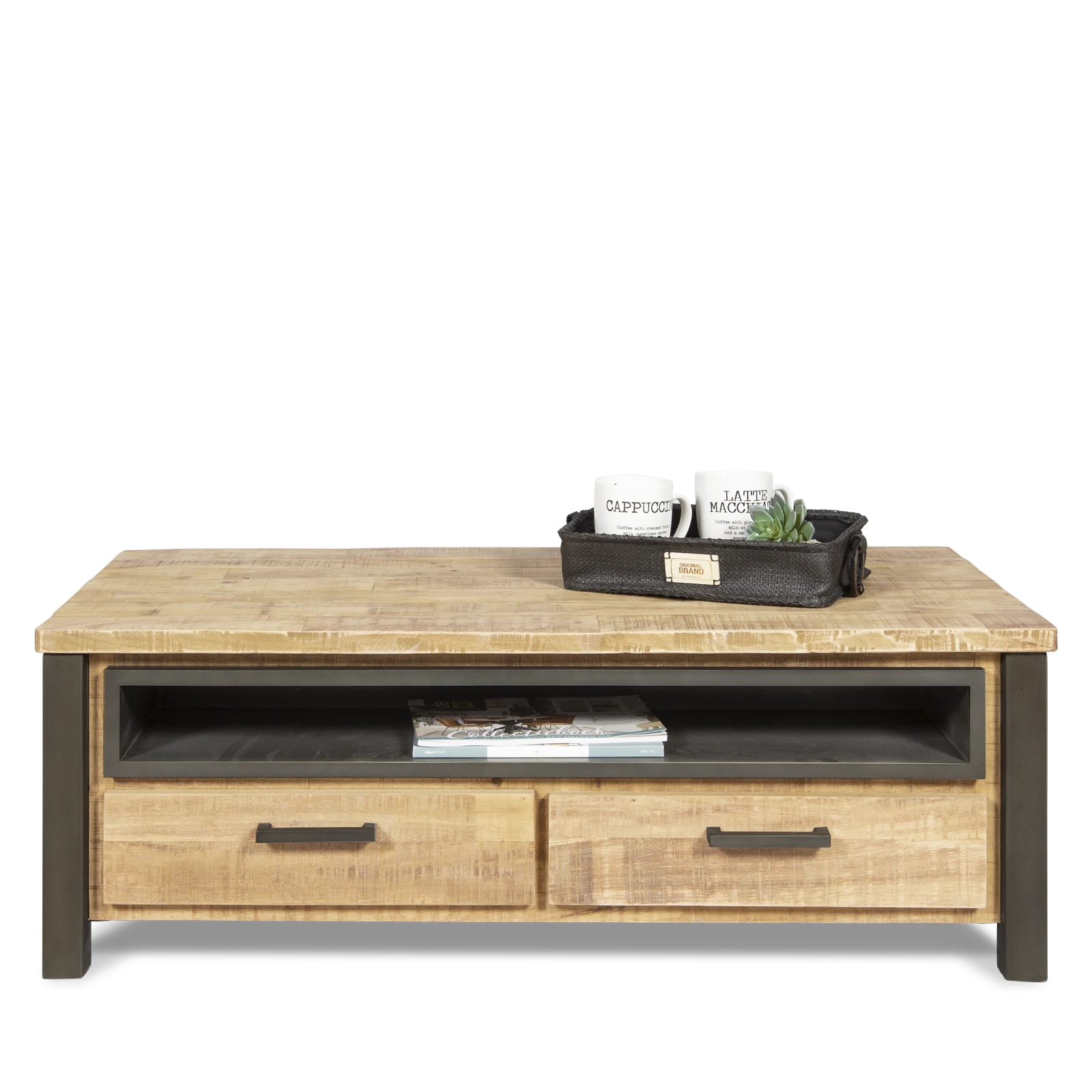 Salontafel Steelwood - Seasoned Brown/Metaal Zwart