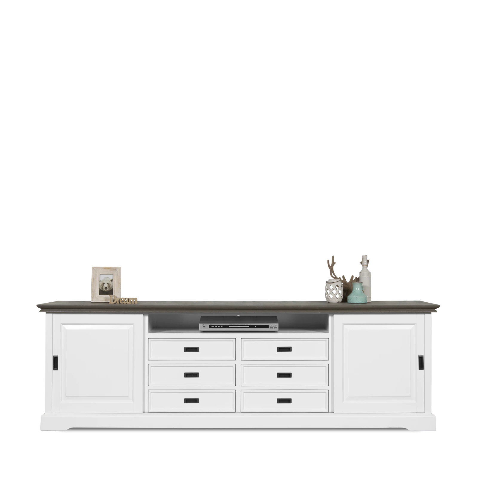 Tv meubel (240cm) Riverwoods - ClearWhite/Rustic Grey