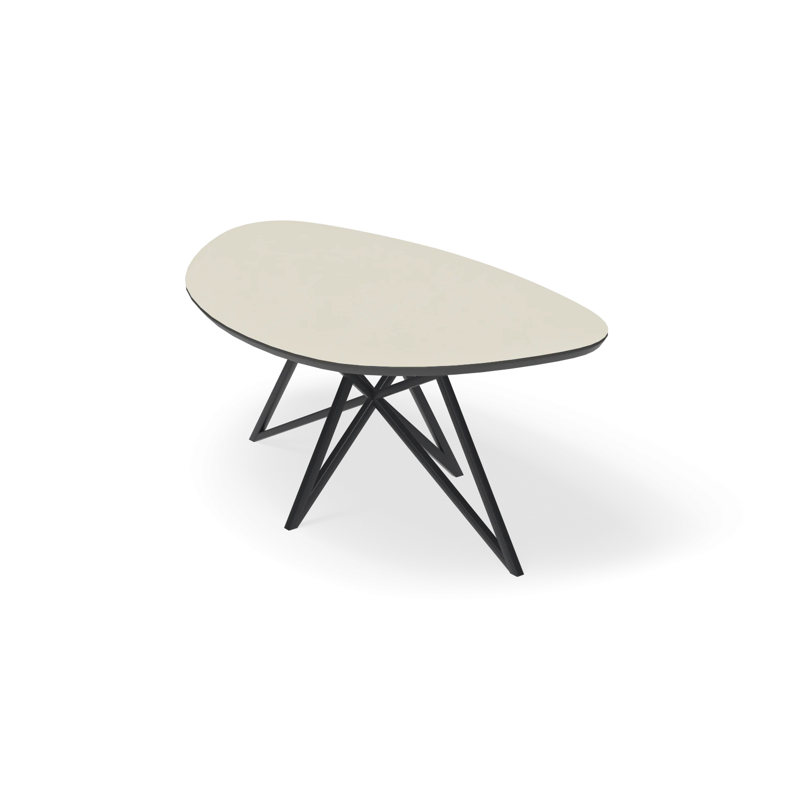 Eettafel Crosse - Kiezel HPL Stone Beige (200x120cm)
