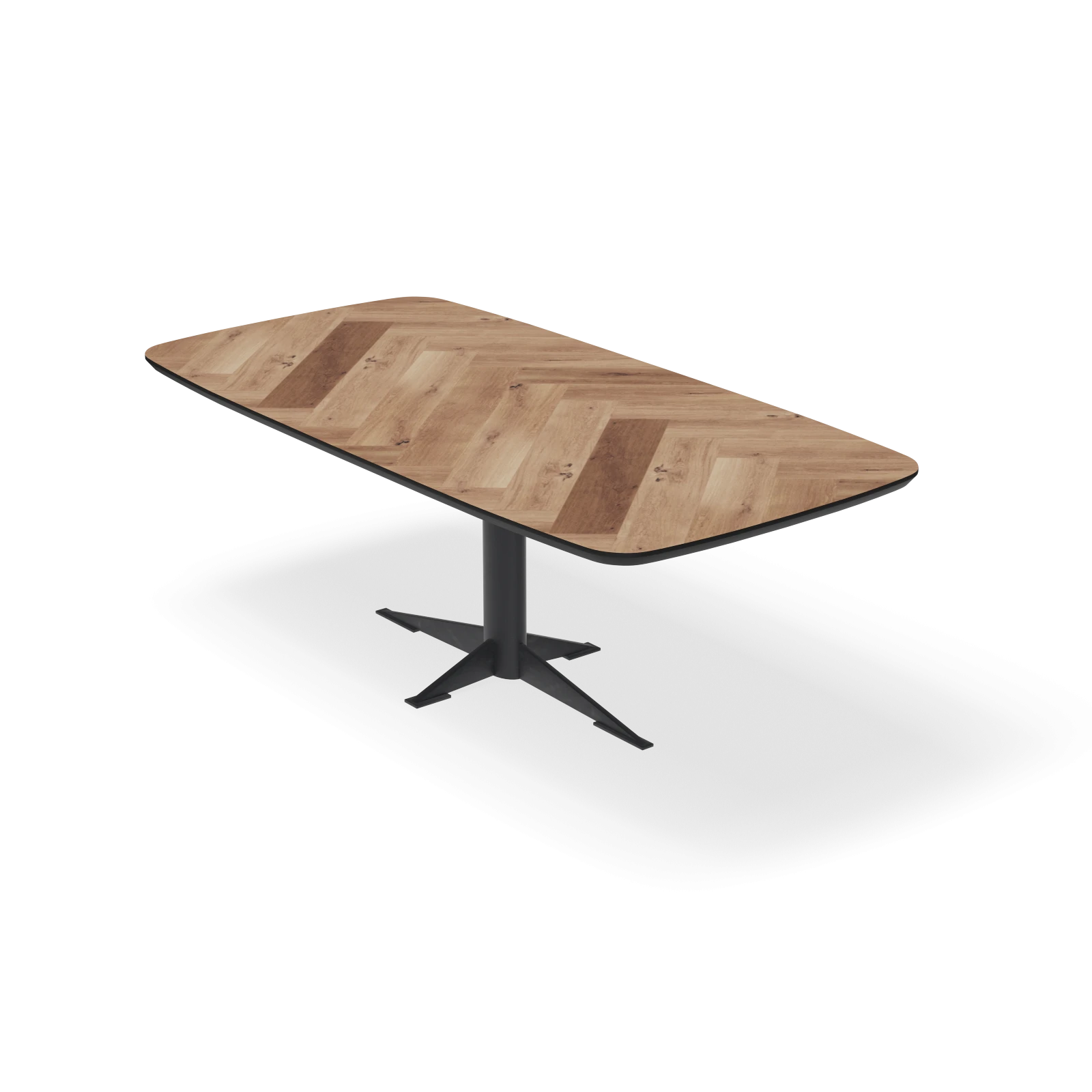 Eettafel Westfield - Deens Ovaal Eiken Visgraat Nature White (220x100cm)