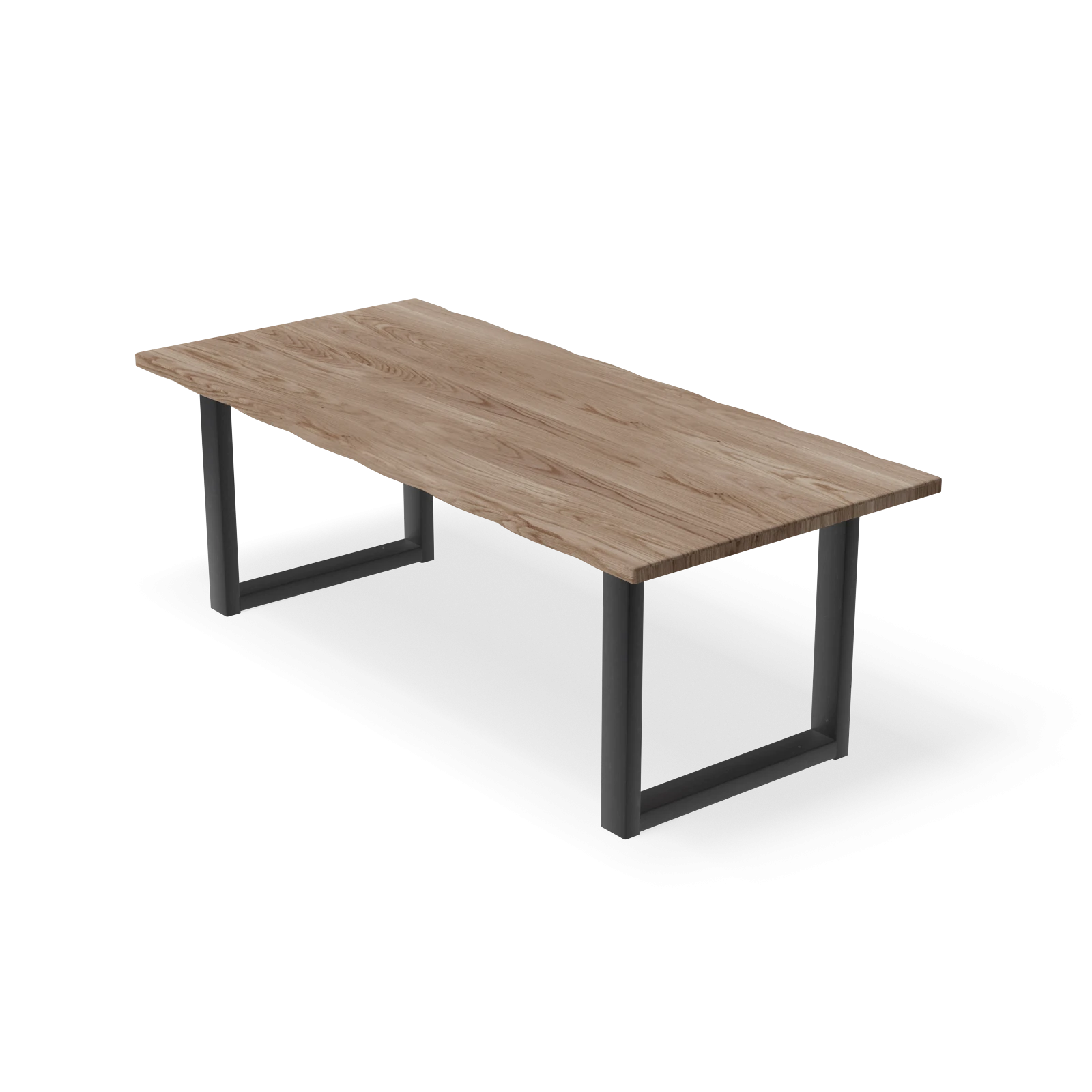 Eettafel U poot - Rechthoekig Boomstam Eiken Kiezel (220x100cm)