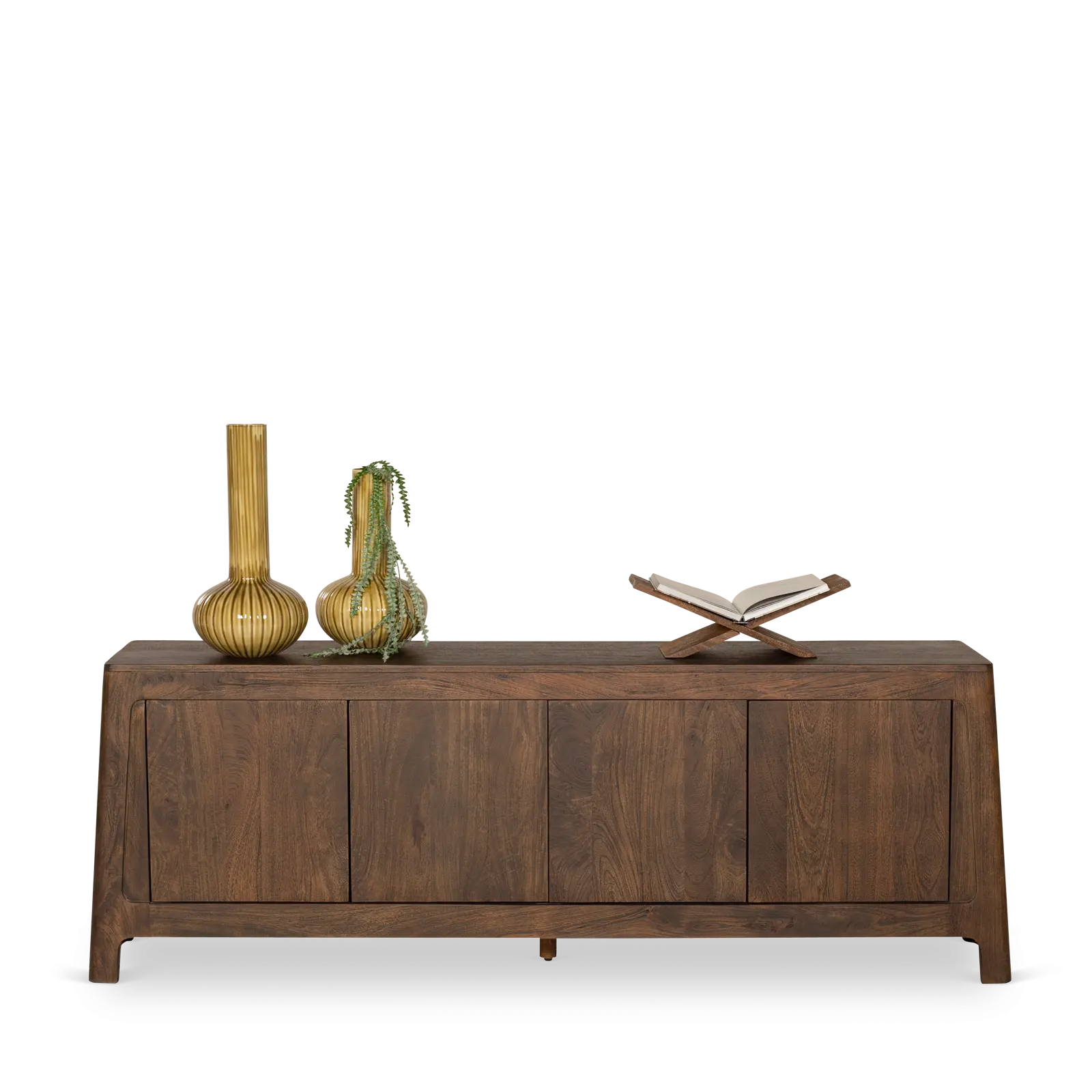 TV meubel Latara - 200 cm - Mangohout Cacao Bruin - 4 deuren