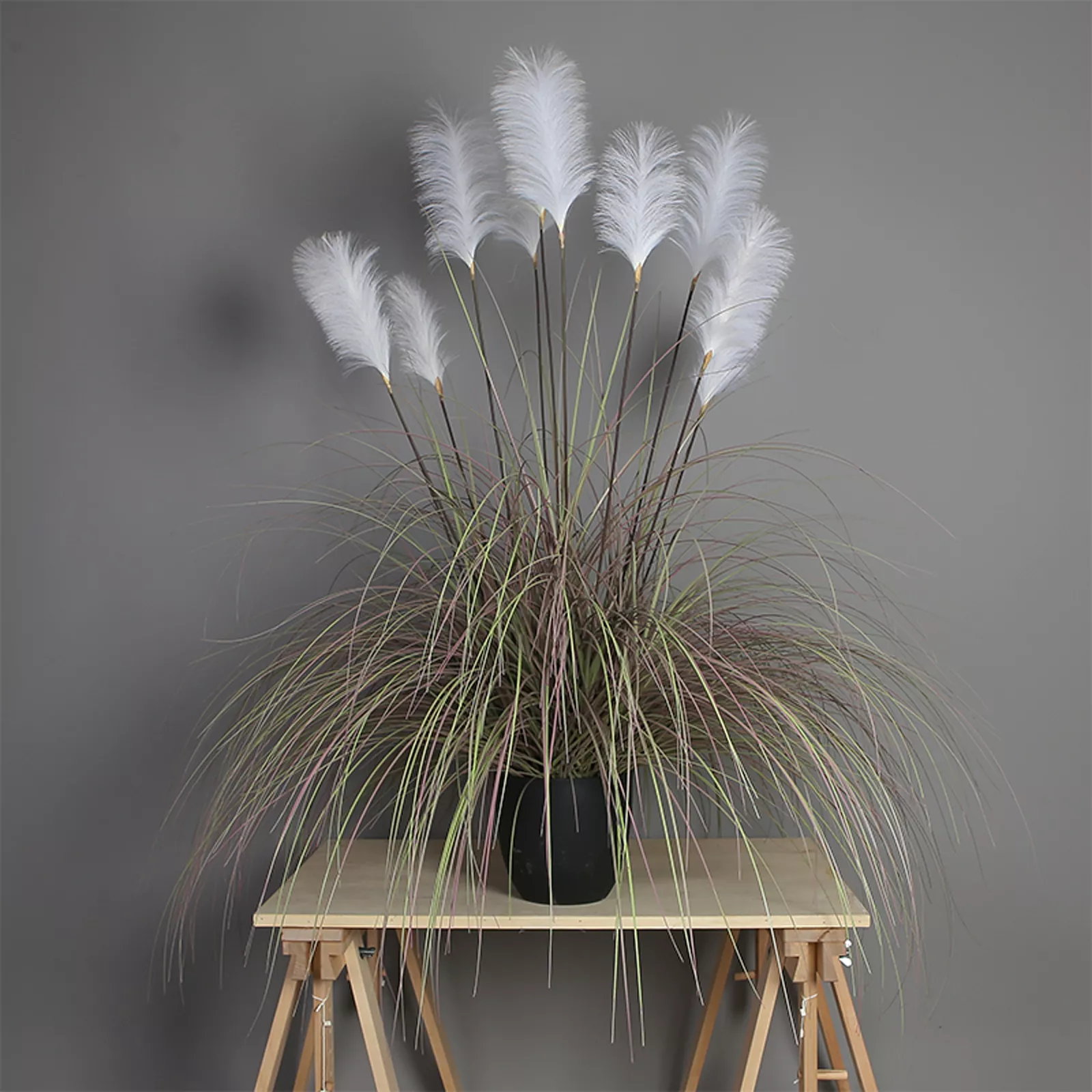 Kunstplant Gras Luxe (137cm) - Roze pluim
