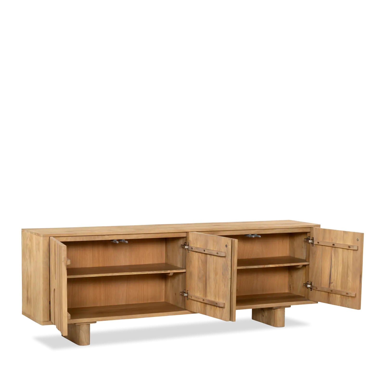 Dressoir Kenya - 200 cm - Mangohout Loom Naturel - 4 deuren