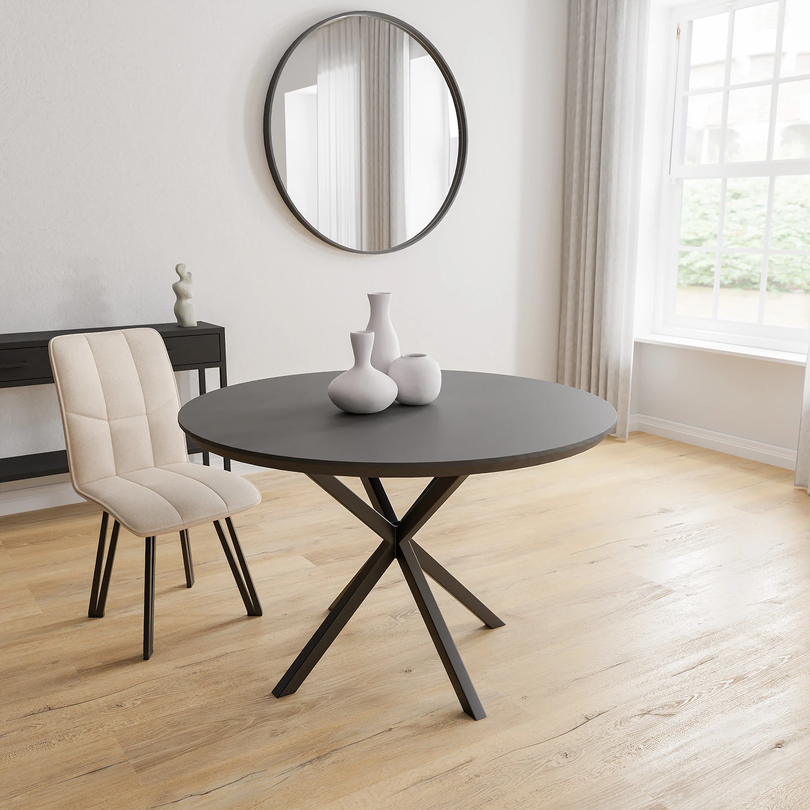 Eettafel North - Rond Eiken Black Sky (120cm)