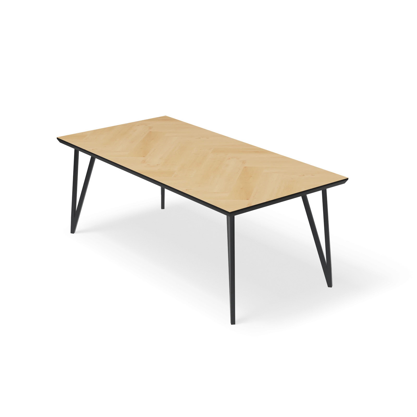 Eettafel Triangle - Rechthoek Eiken Visgraat Nature White (200x100cm)