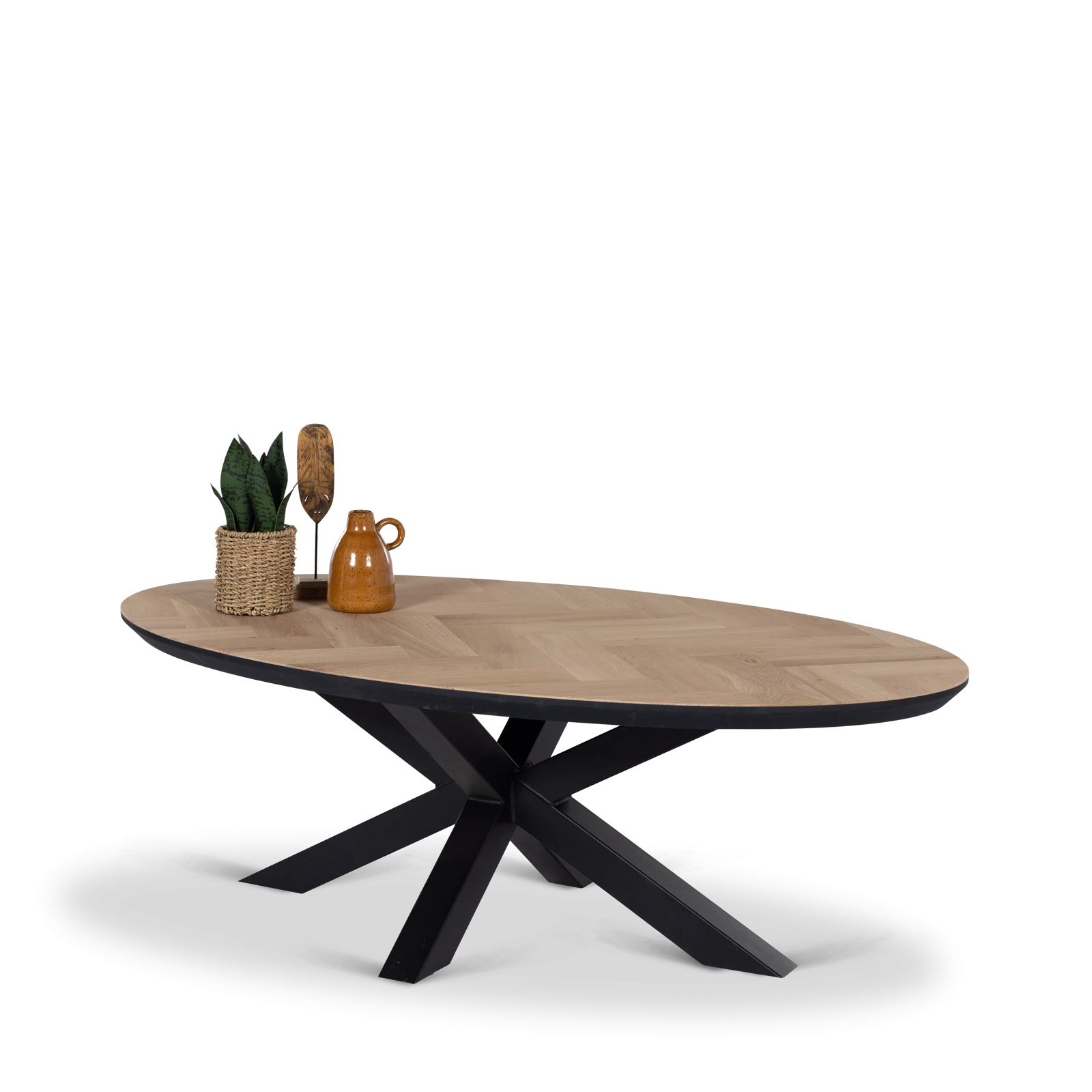 Salontafel (ovaal - 130x75cm) Parket - Nature White