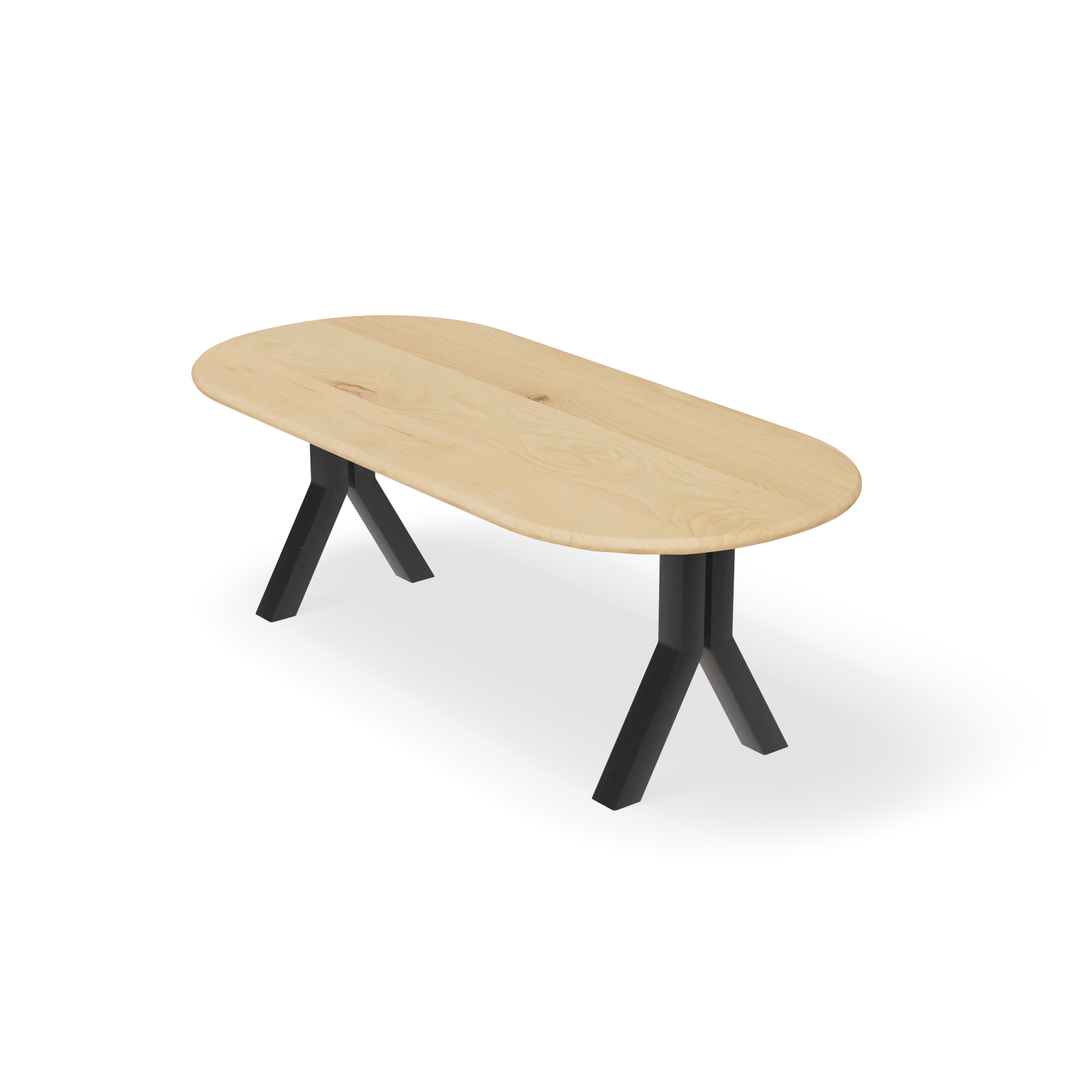 Eettafel Y poot (10x10cm) - Halve Cirkel Eiken Nature White (220x100cm)