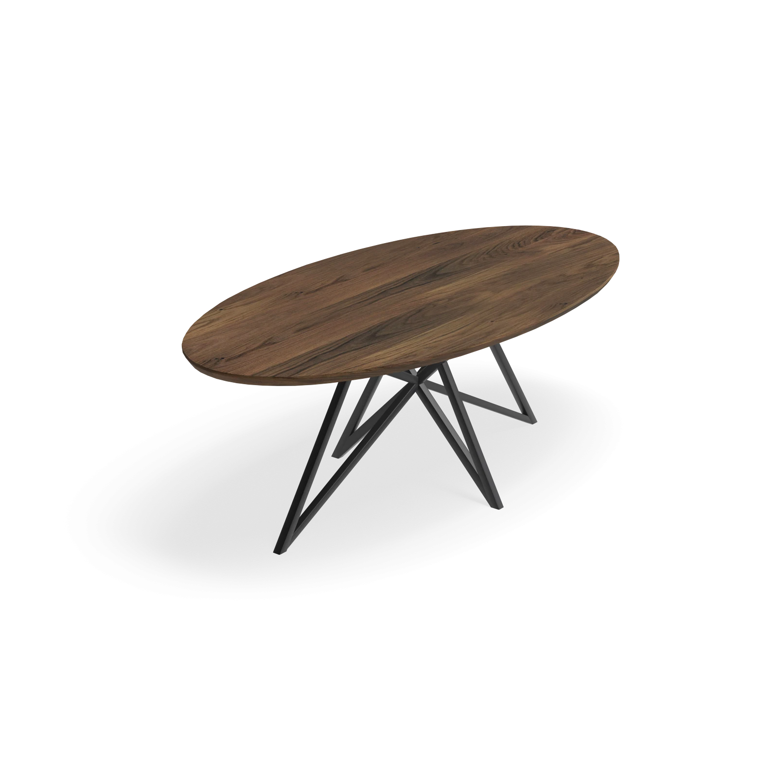Eettafel Crosse - Ovaal Notenhout (220x110cm)