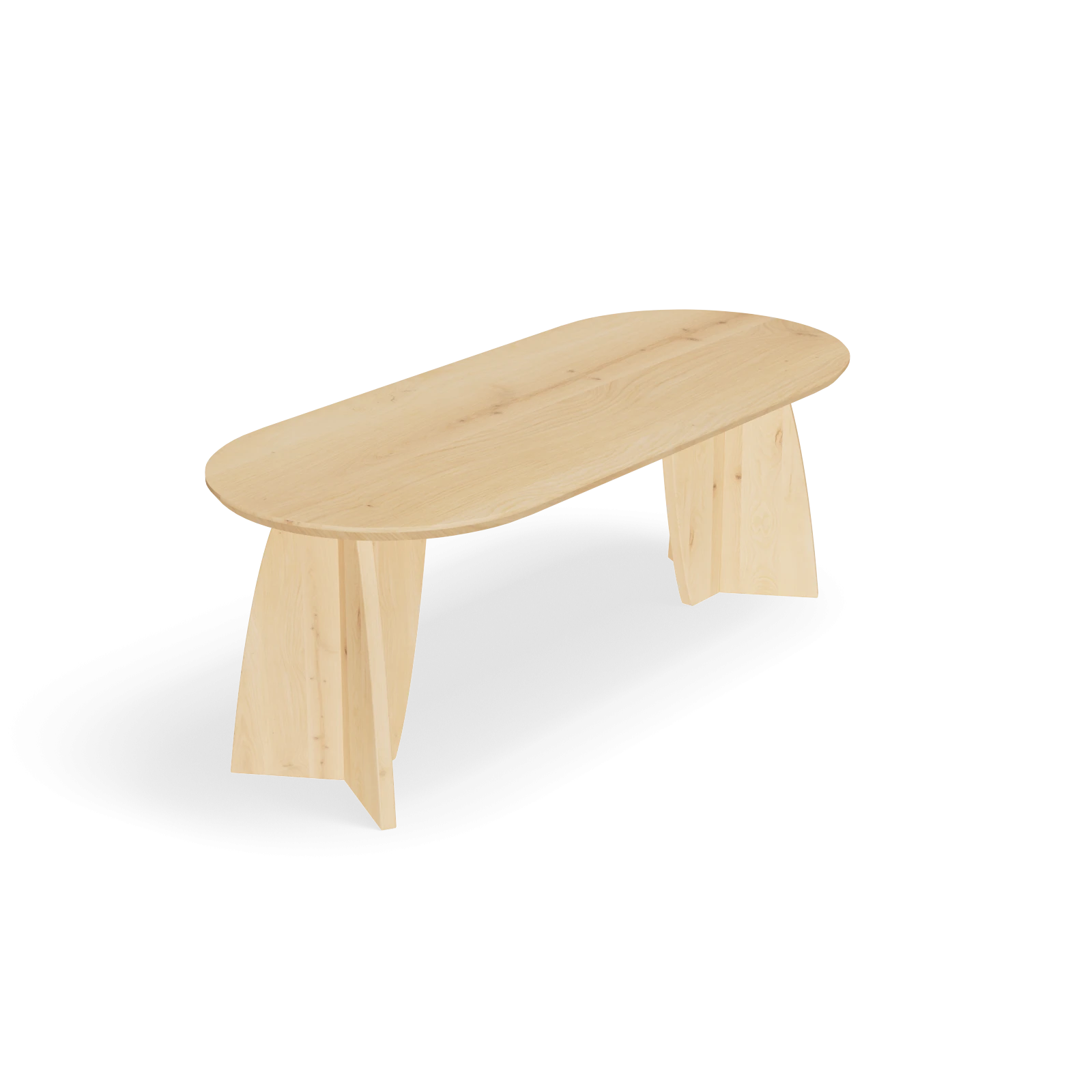 Eettafel Chizu - Halve Cirkel Nature White (220x90cm)