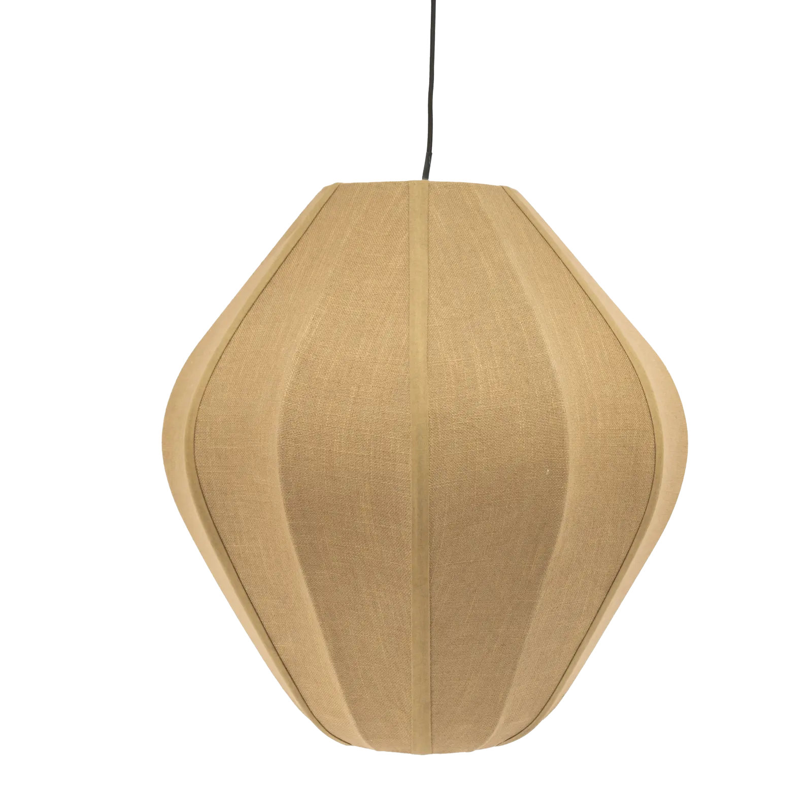Hanglamp Sora 2 - rond Ø42 cm - stof Linnenlook Groen
