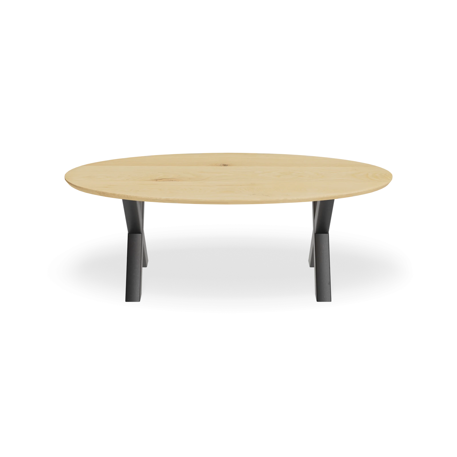 Eettafel X Poot(10x10cm) - Ovaal Eiken Nature White (220x110cm)