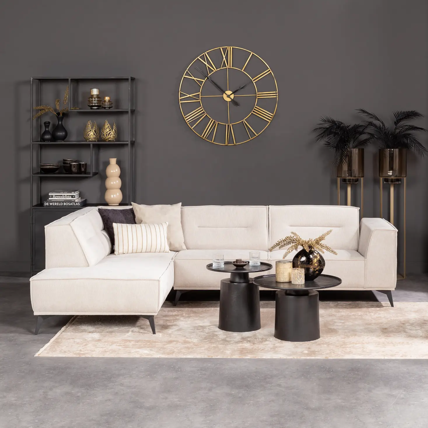 Bijzettafel Nessa - rond Ø50 cm - metaal Zwart - opruiming