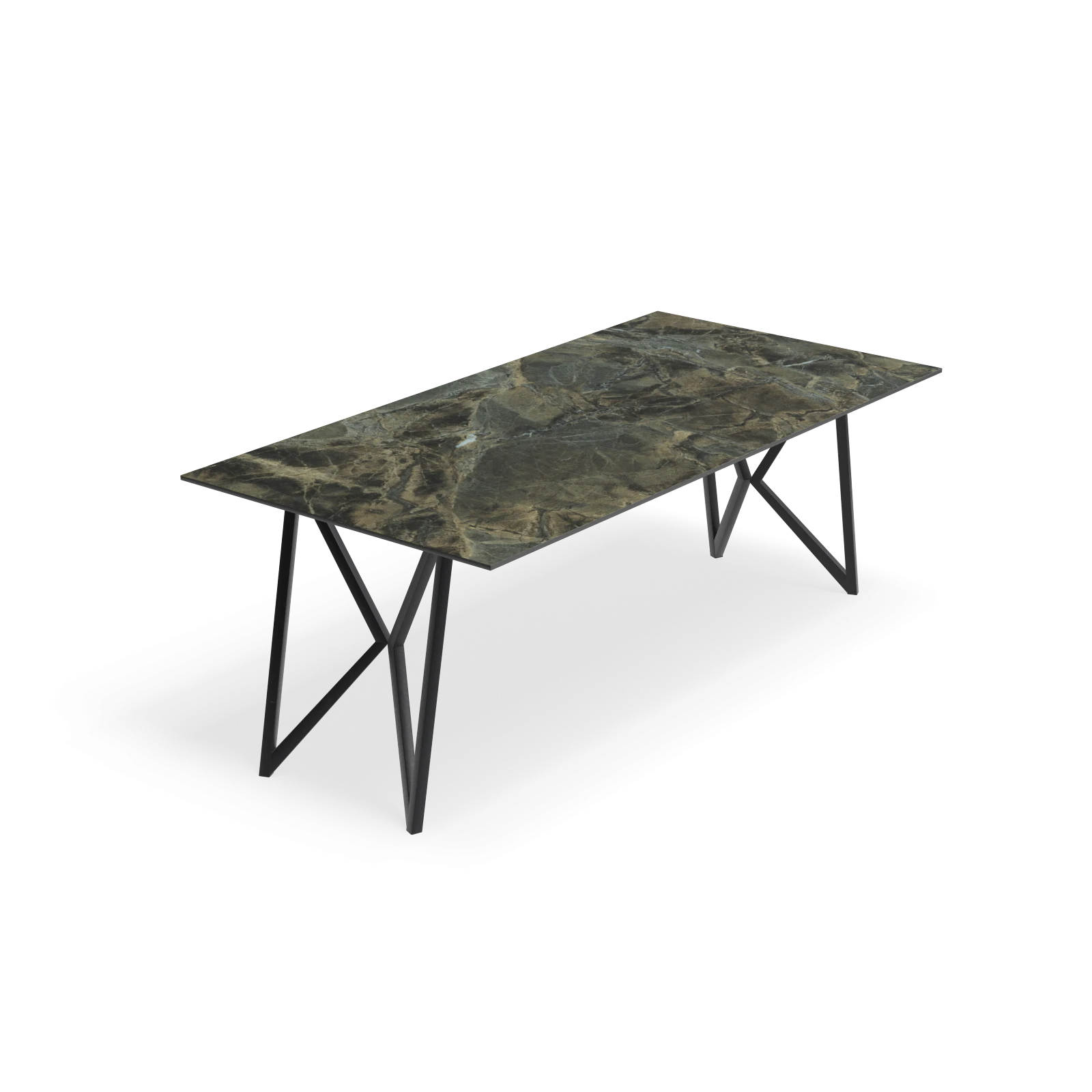Eettafel Crosse (los) - Rechthoek Keramiek Verda Borgogna Satin (200x100cm)