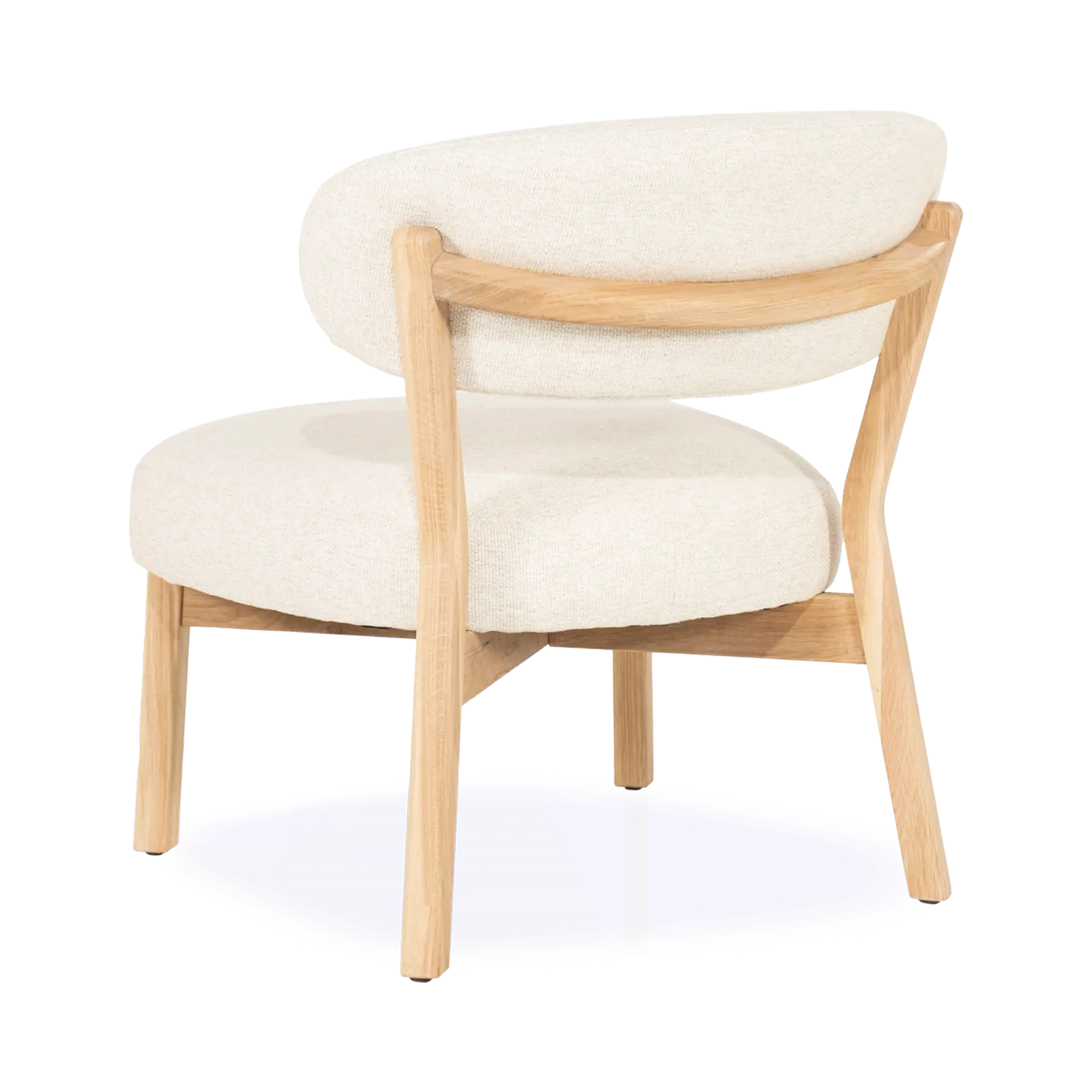 Fauteuil Mikky - stof Moon Beige - poot eiken naturel - Japandi