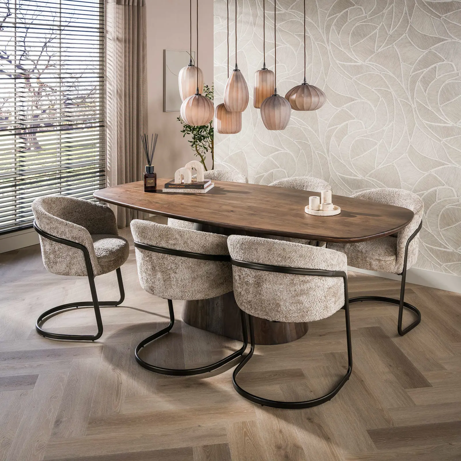 Eettafel Central - deens ovaal - 215x105cm - Acacia bruin