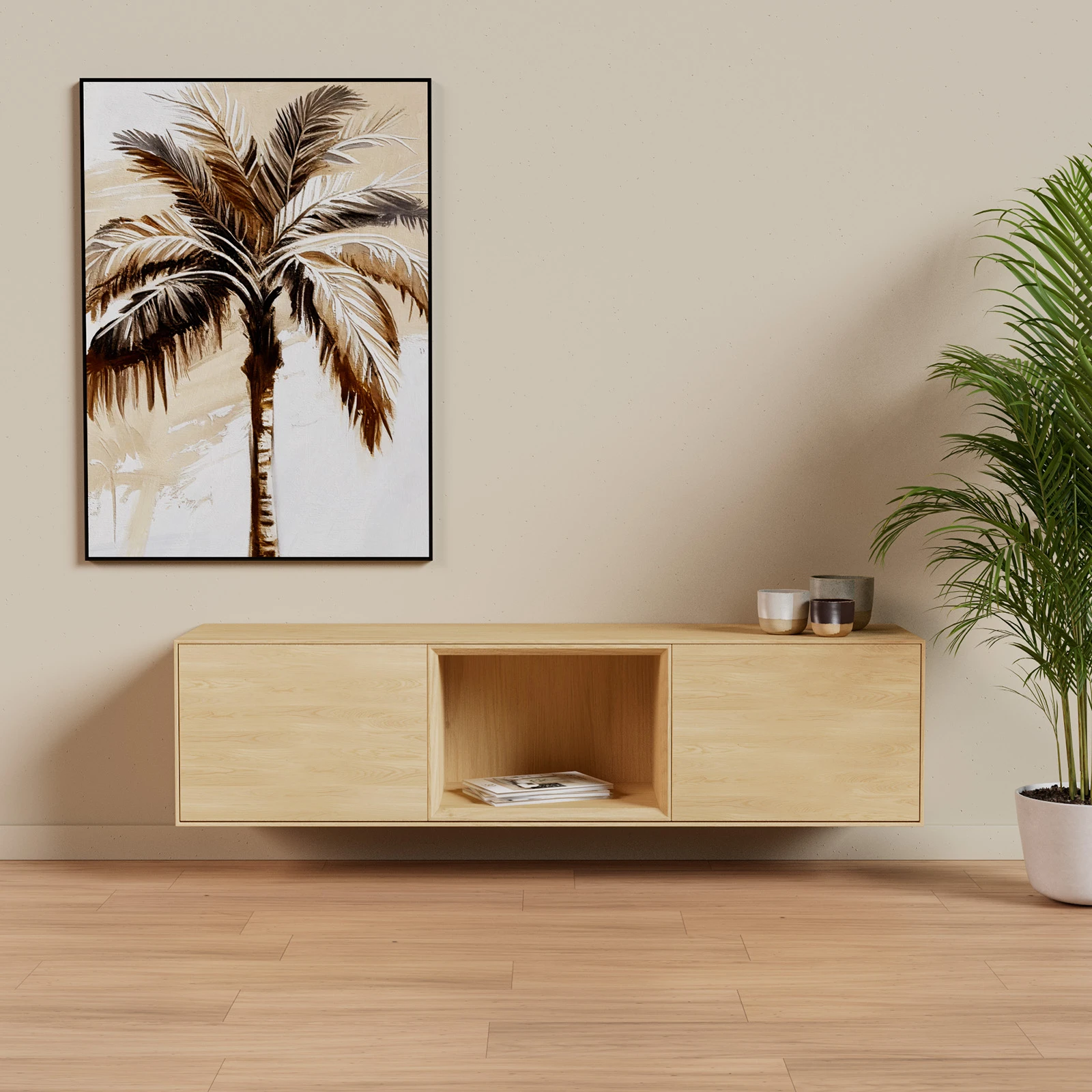 TV Meubel Nature White 160cm Zwevend