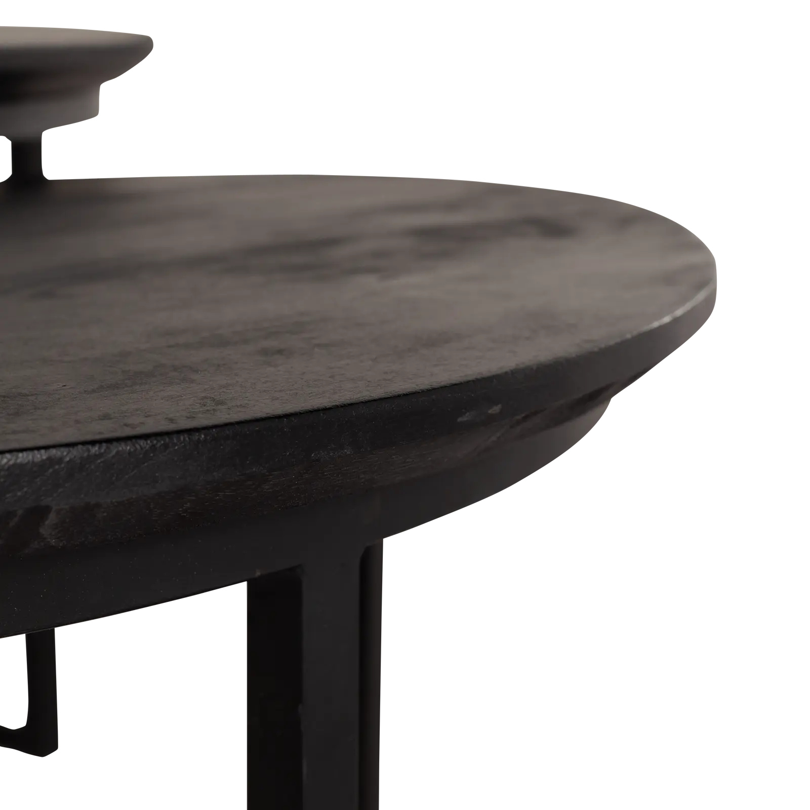 Salontafel set van 2 - Rimini - kiezelvorm - Mangohout Zwart