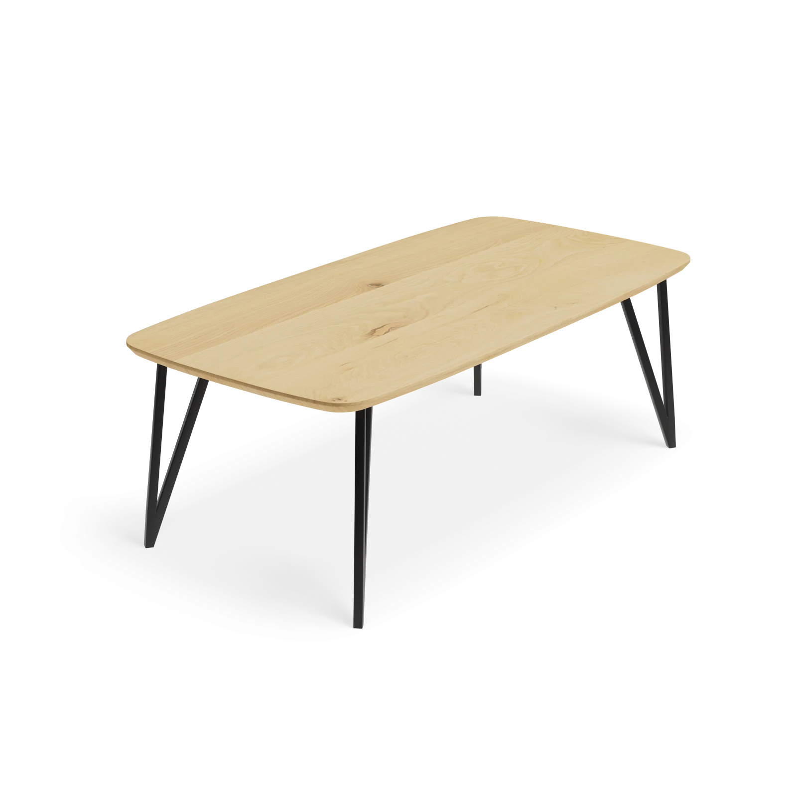 Eettafel Triangle - Deens Ovaal Eiken Nature White (220x110cm)