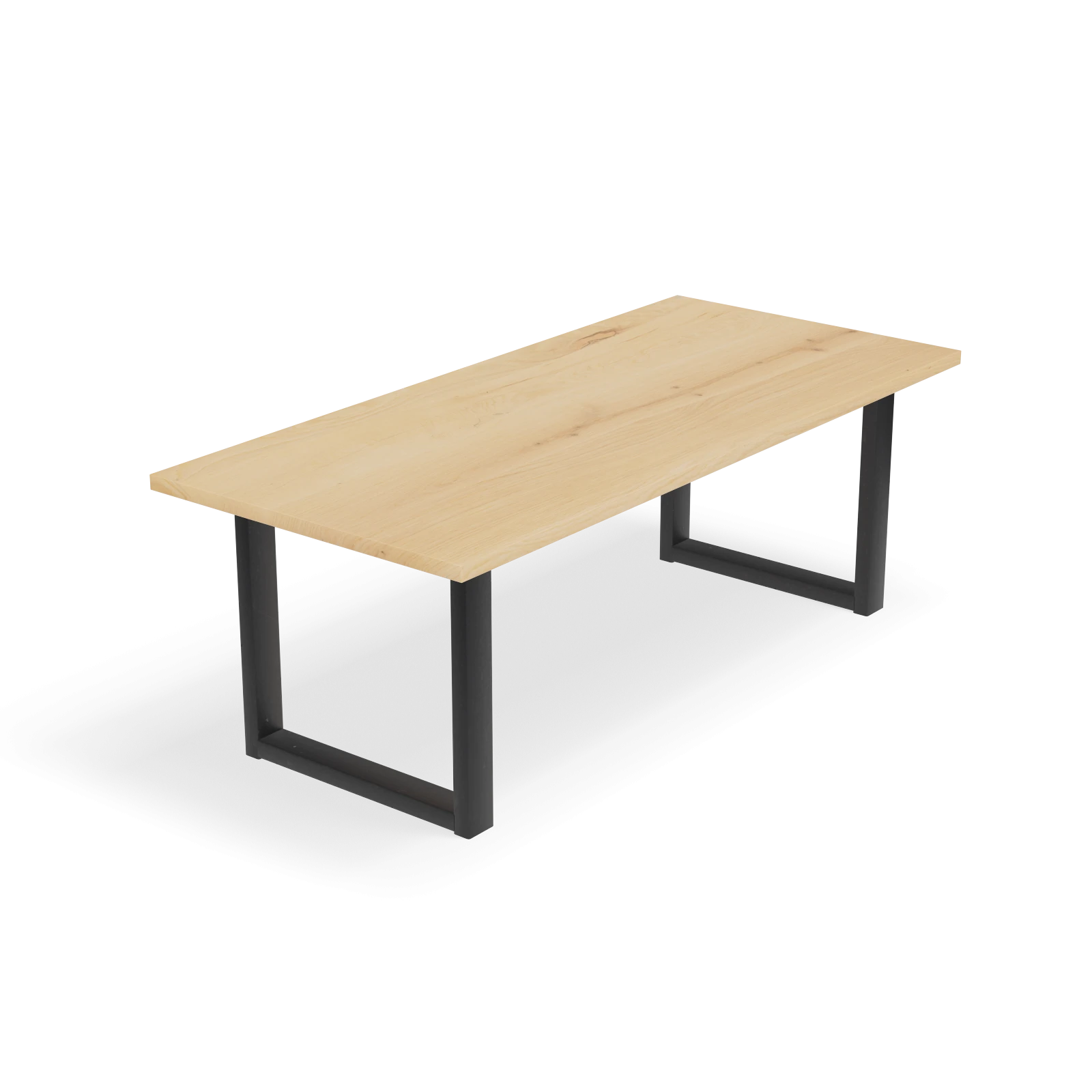 Eettafel U Poot (10x5cm) - Rechthoek Eiken Nature White (220x100cm)