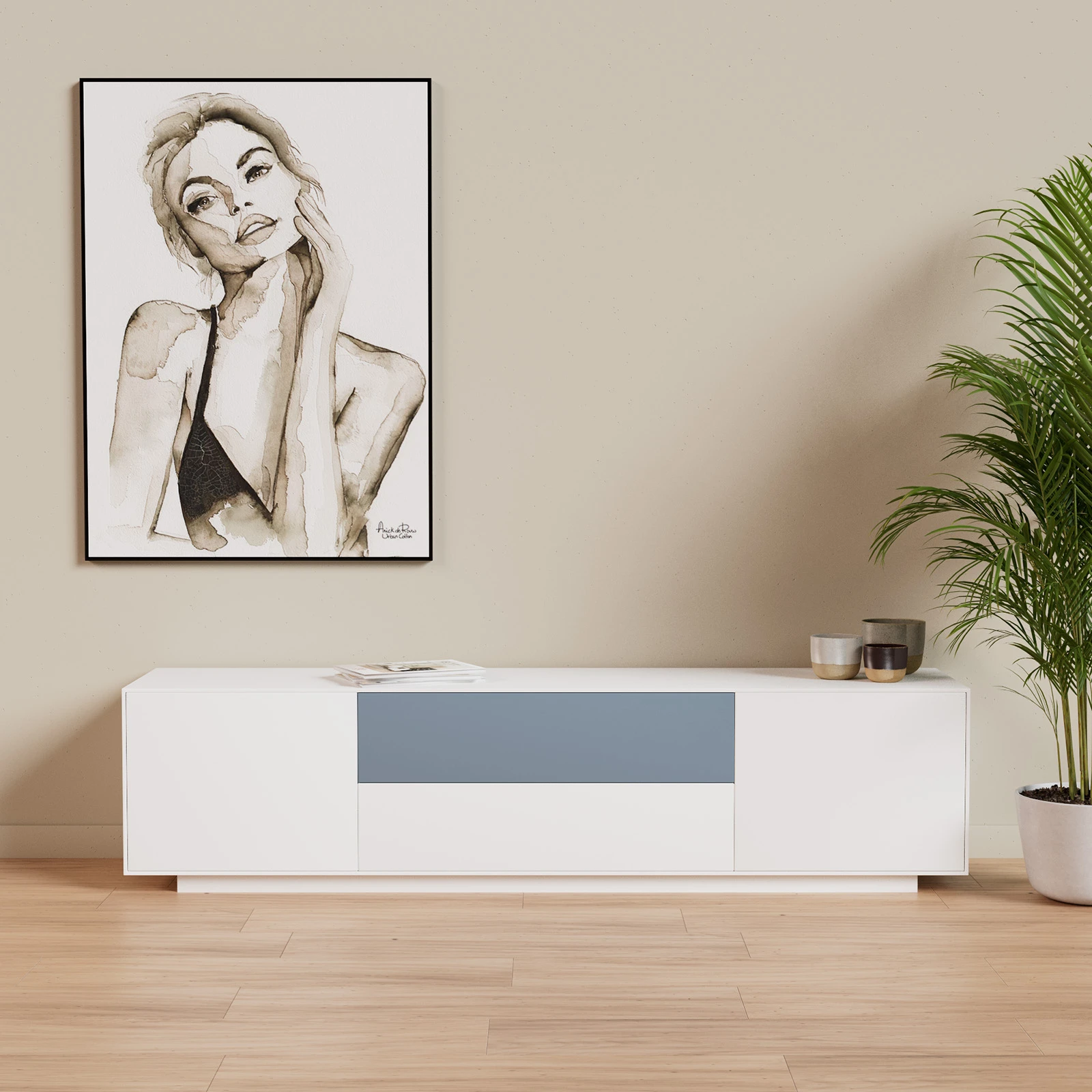 TV Meubel Signal White 180cm Plint