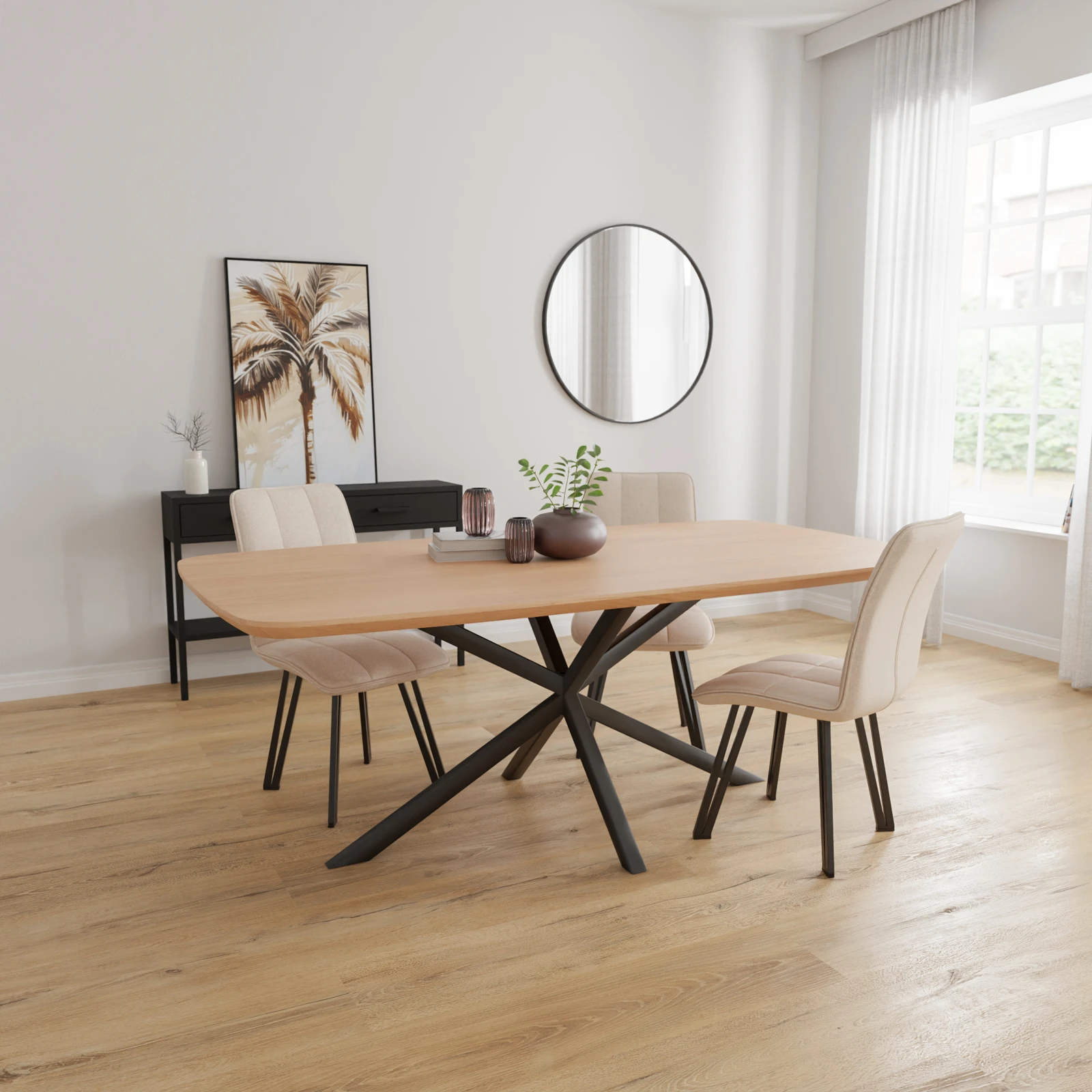 Eettafel North - Deens Ovaal Nature White (200x105cm)