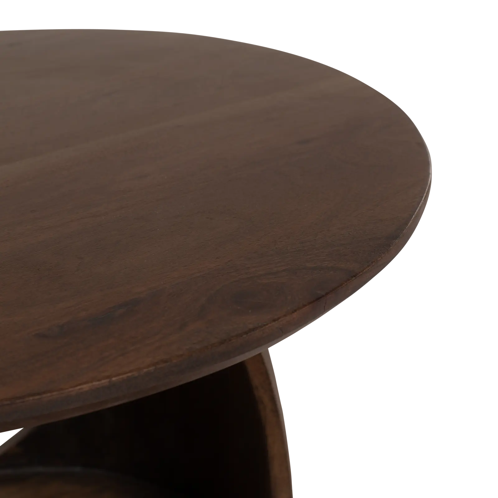 Salontafel Flow Solid - rond Ø60 cm - Acacia Glaze Bruin