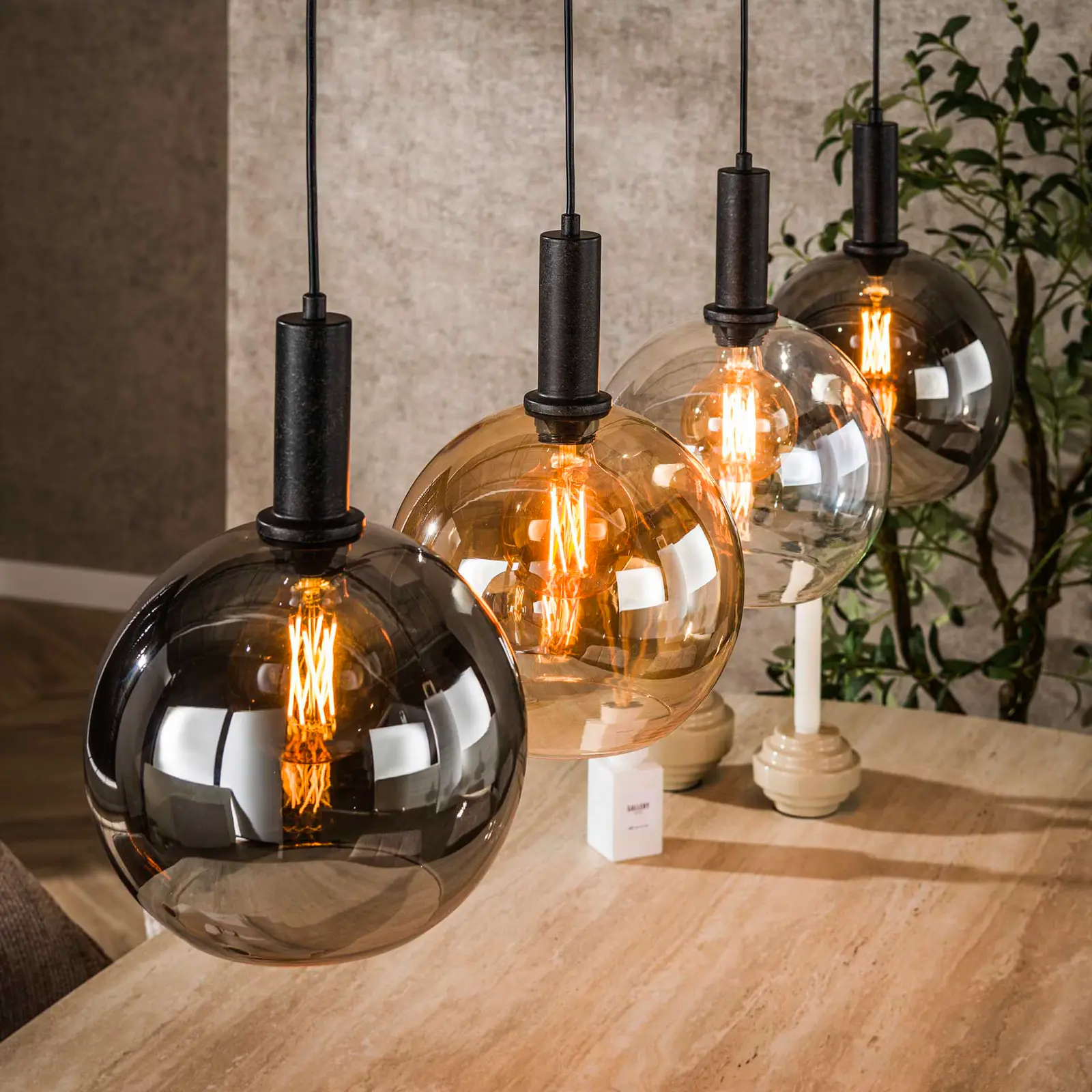 Hanglamp Sfera - Tricolore 4 lichts - Artic zwart
