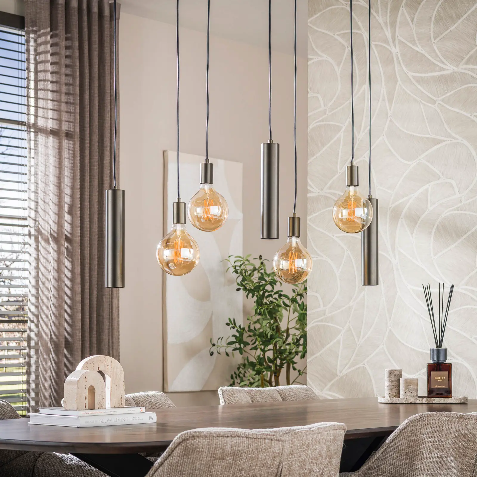 Hanglamp Senso 4+3-lichts - Sienna bruin