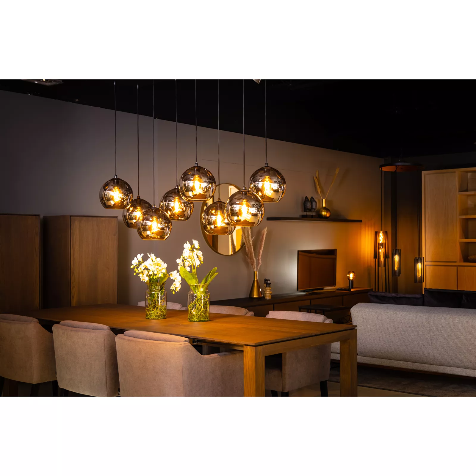 Hanglamp (balk - 2x 4 lichts) Orb