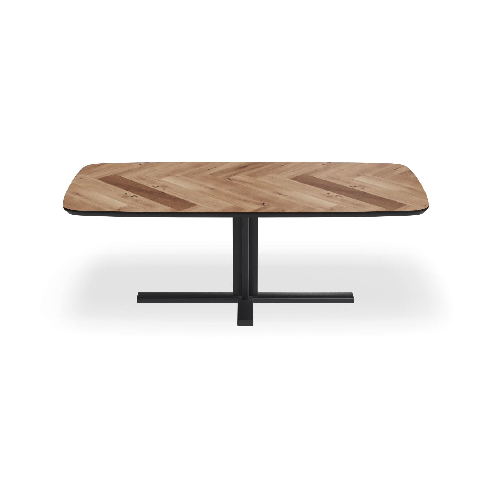 Eettafel Kolos - Deens Ovaal Eiken Visgraat Kiezel (220x100cm)