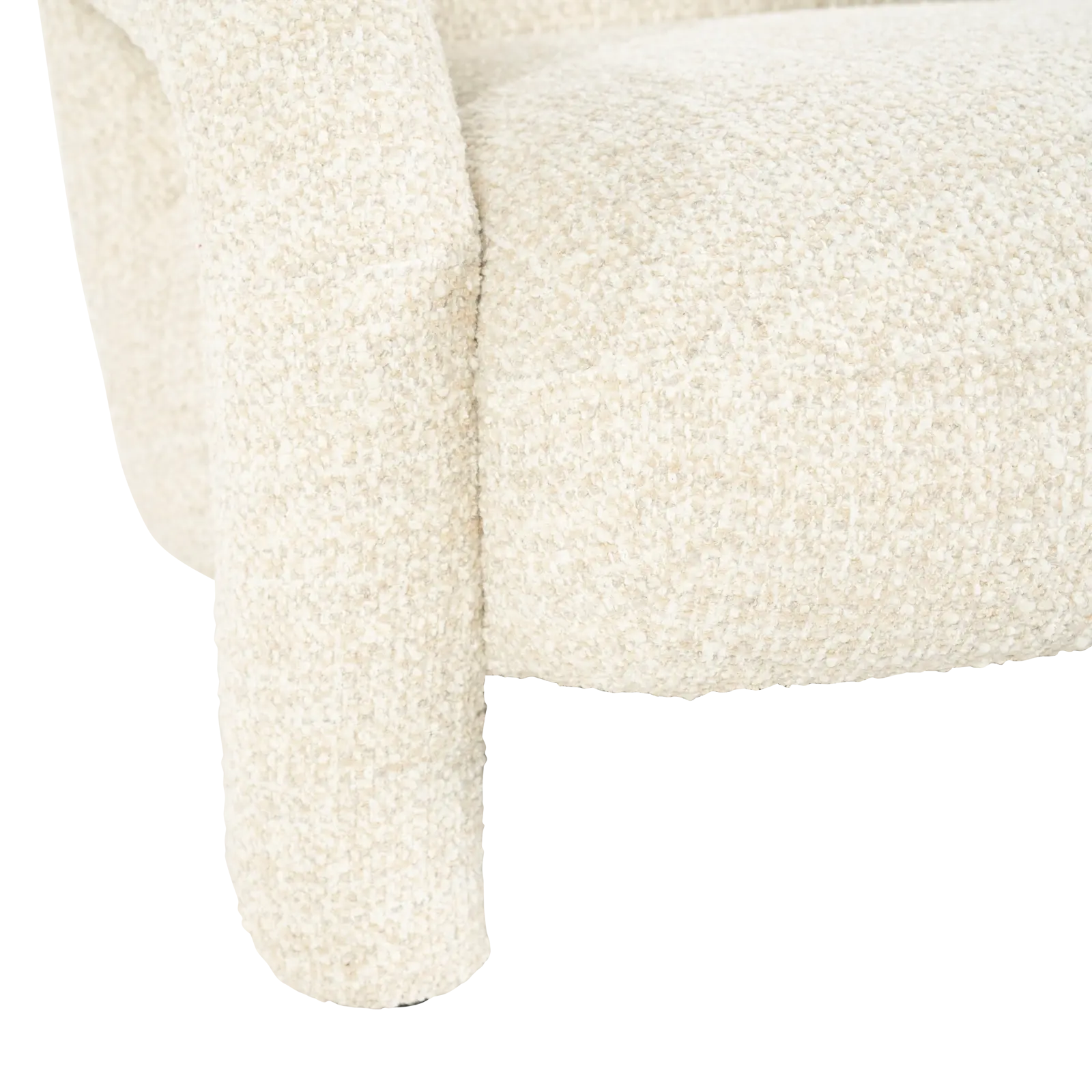 Fauteuil Monica - stof Asti Beige - grof geweven - organische vorm