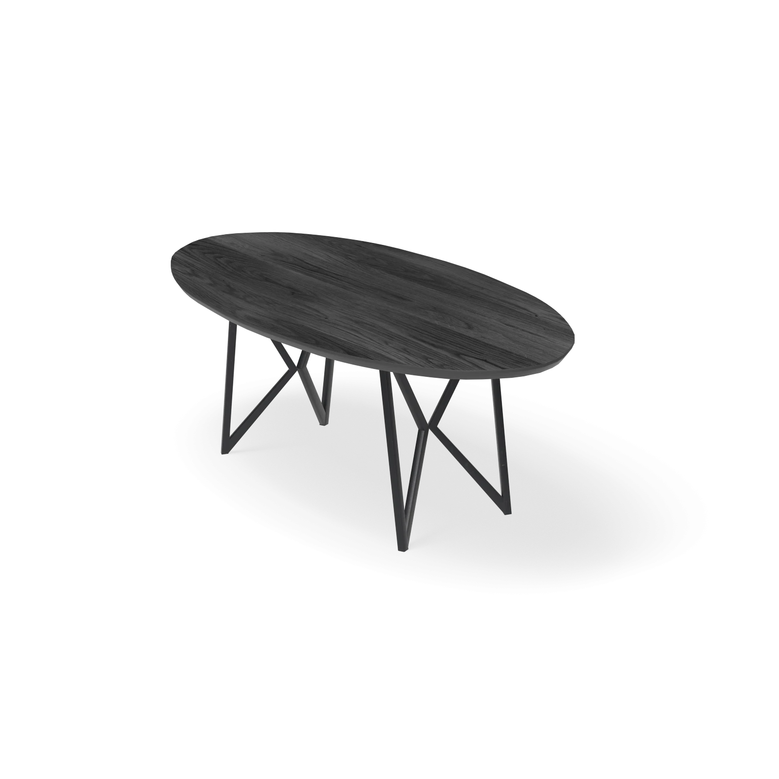 Eettafel Crosse (los) - Ovaal HPL Houtlook Zwart (200x105cm)