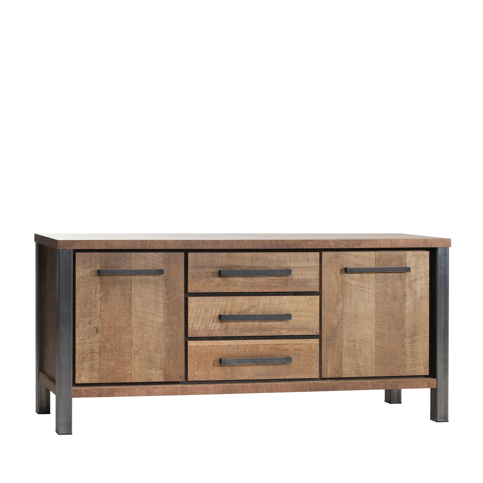 Dressoir Kinga - 180 cm - Lamulux Old Teak - 2 deuren, 3 laden
