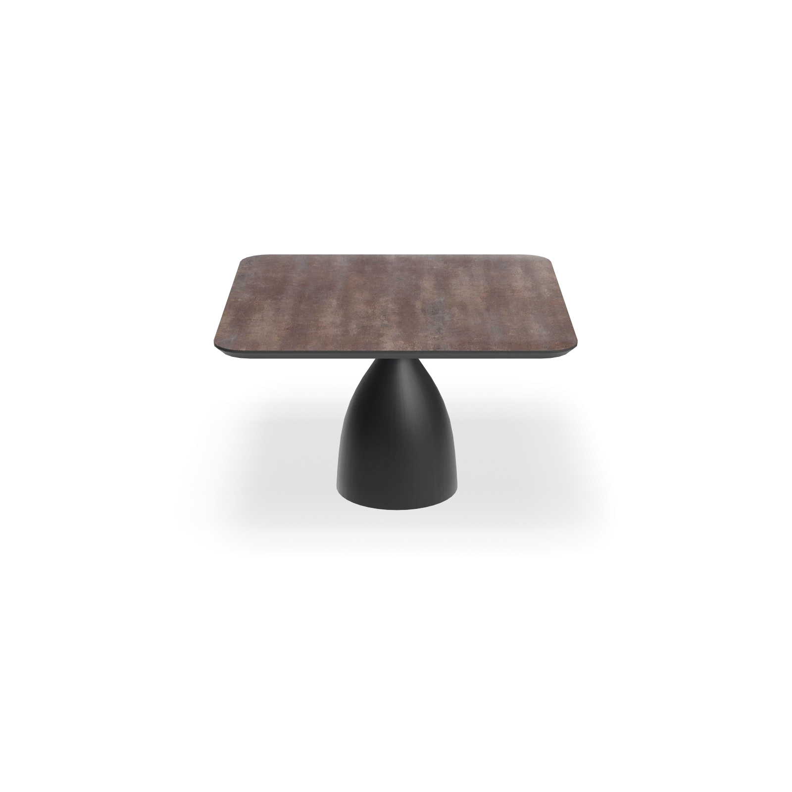 Eettafel Dome - Vierkant afgeronde hoeken HPL Oxidised (130x130cm)