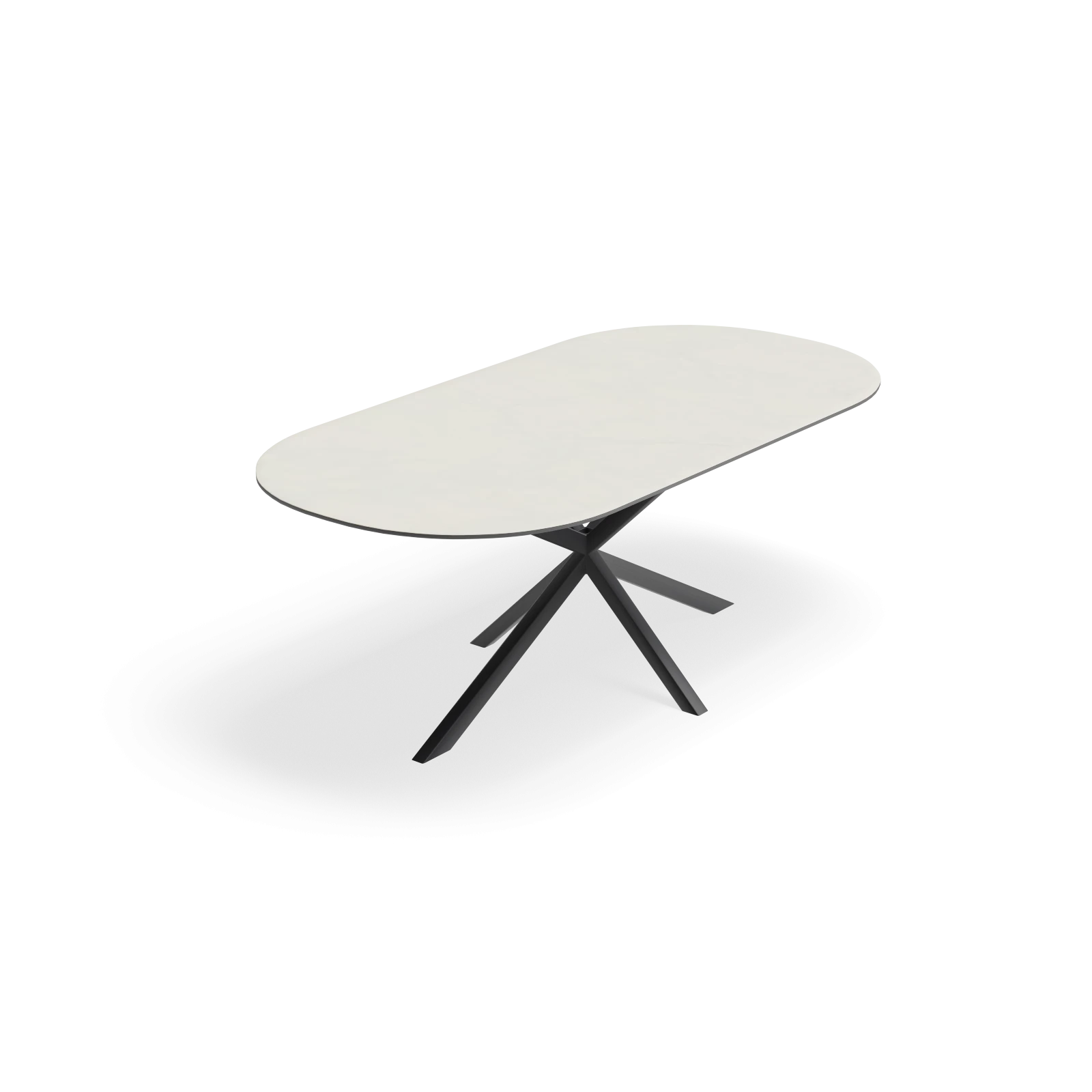 Eettafel North - Halve Cirkel Keramiek Altissimo Satin (200x100cm)