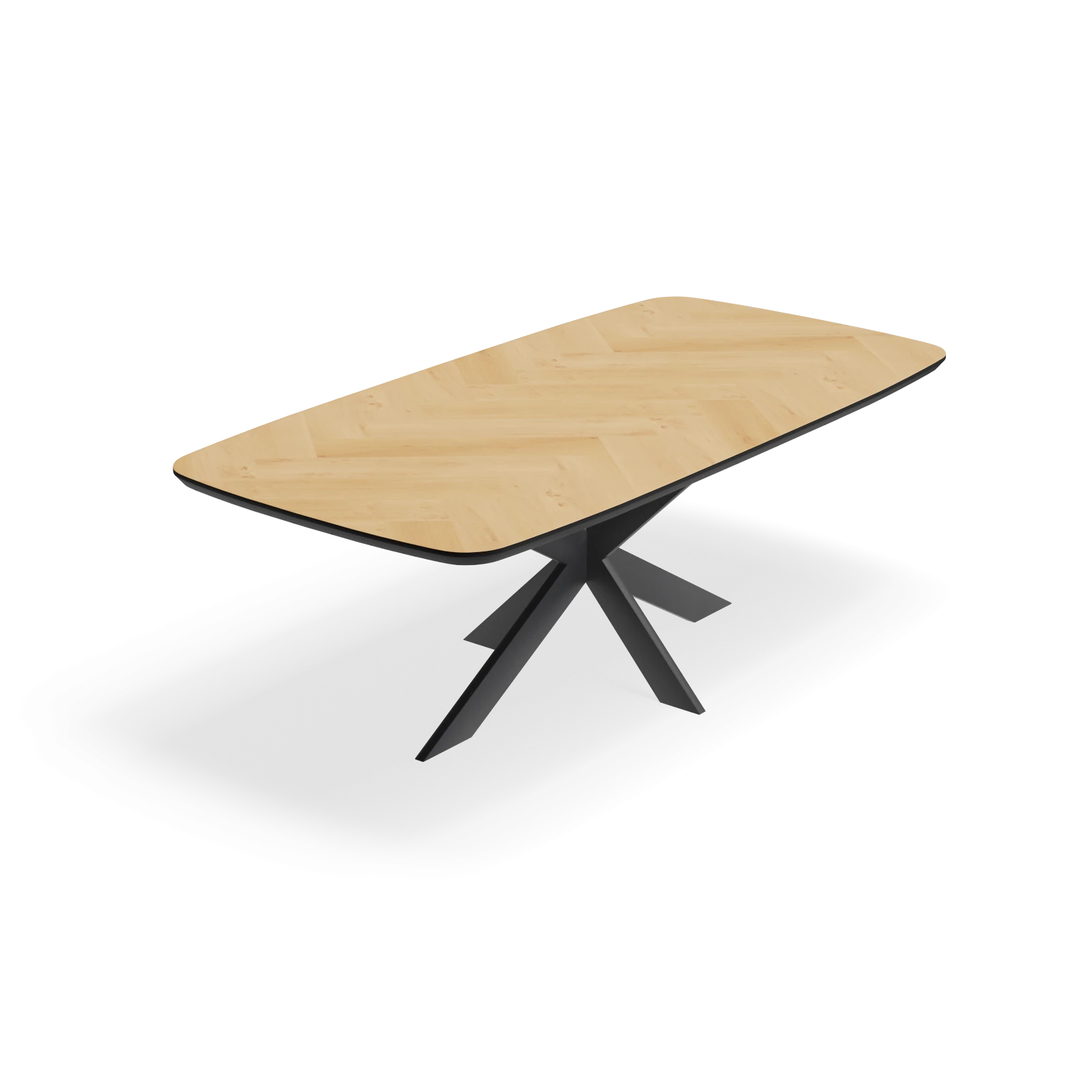 Eettafel Matrix - Deens Ovaal Eiken Visgraat Nature White (220x100cm)