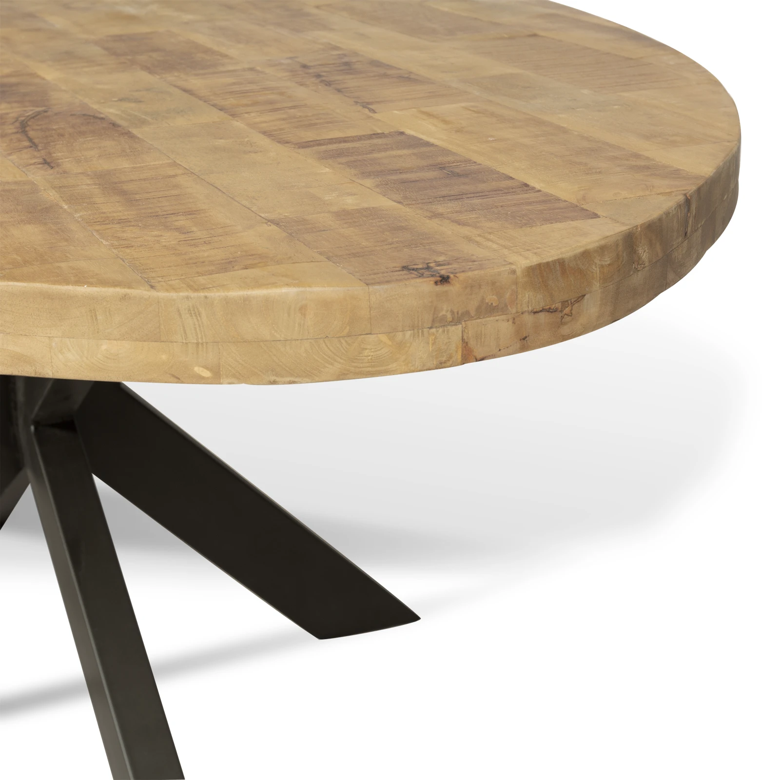 Eettafel (180x105cm - ovaal) Steelwood - Seasoned Brown/Metaal Zwart