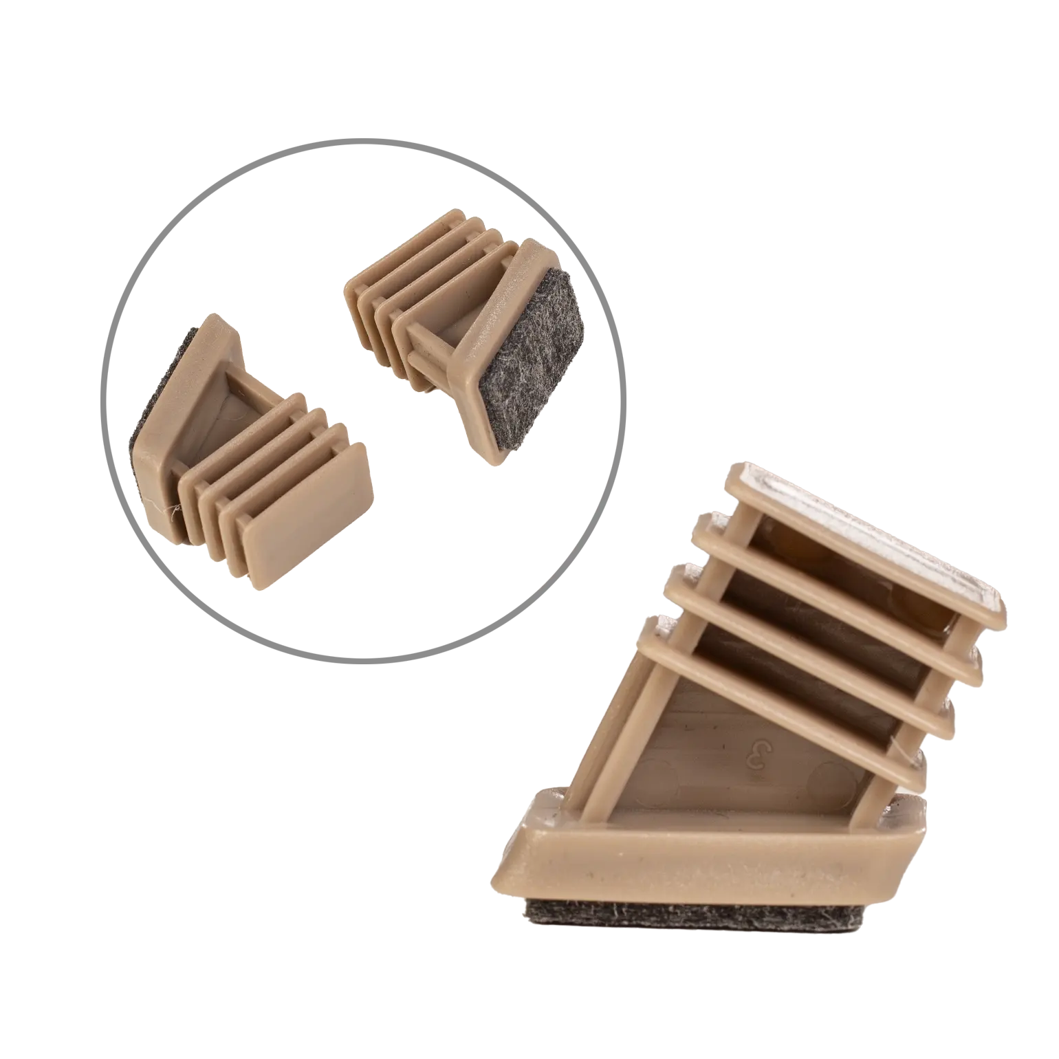 Dop (set van 4) Poot H - Home - Taupe