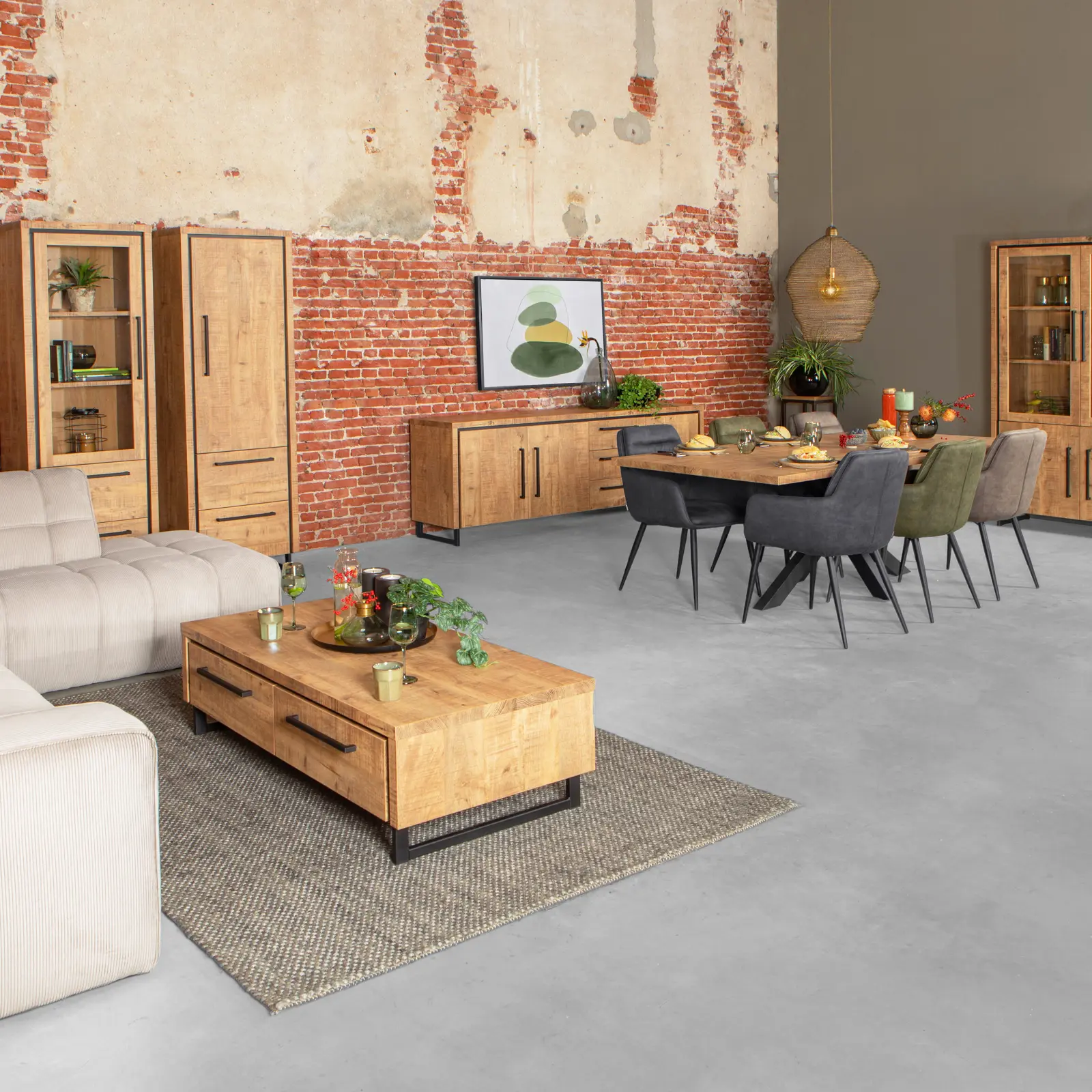 Dressoir Sheridan - 172 cm - Lamulux Mango - 2 deuren, 3 laden