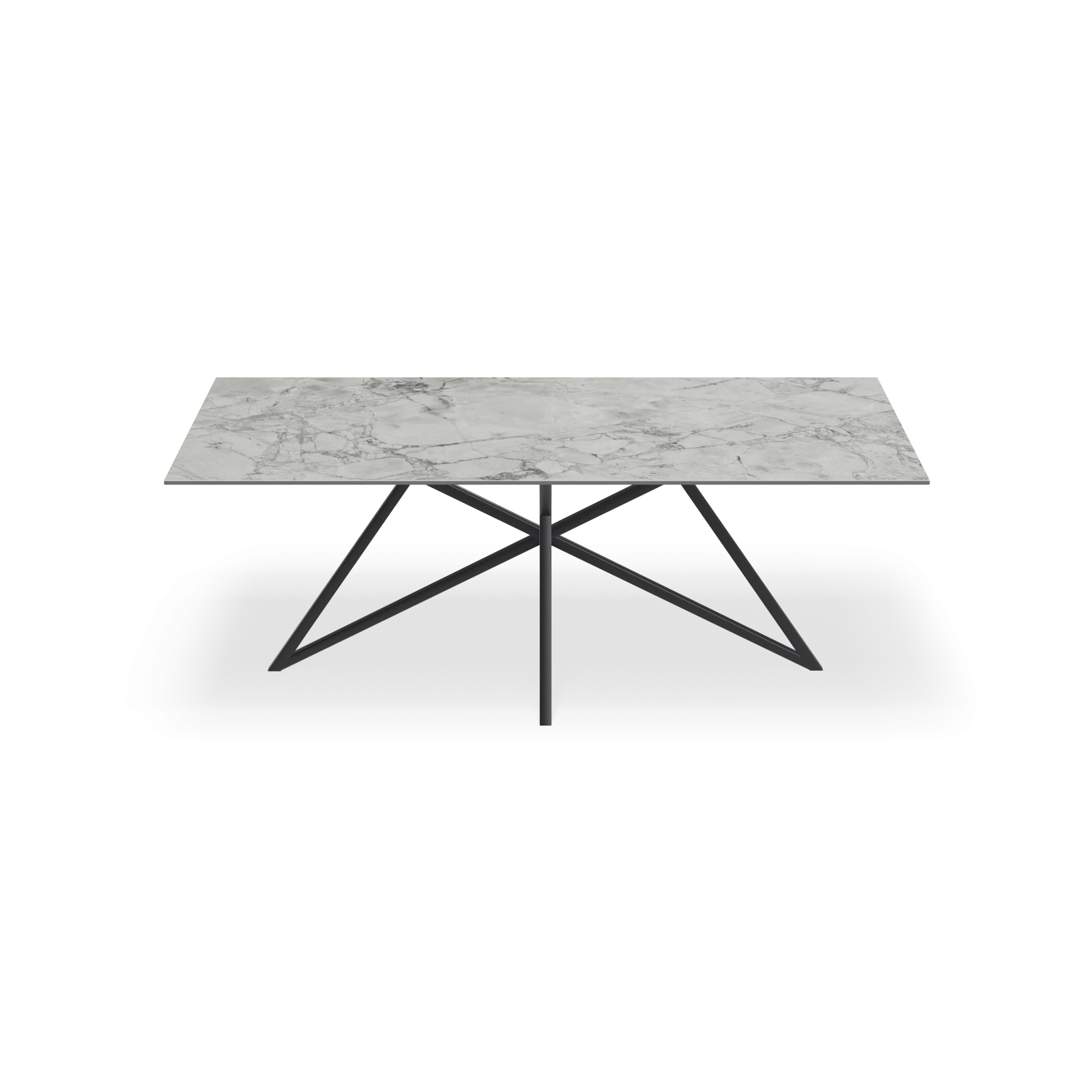 Eettafel Crosse - Rechthoek Keramiek Superwhite Satin (200x100cm)