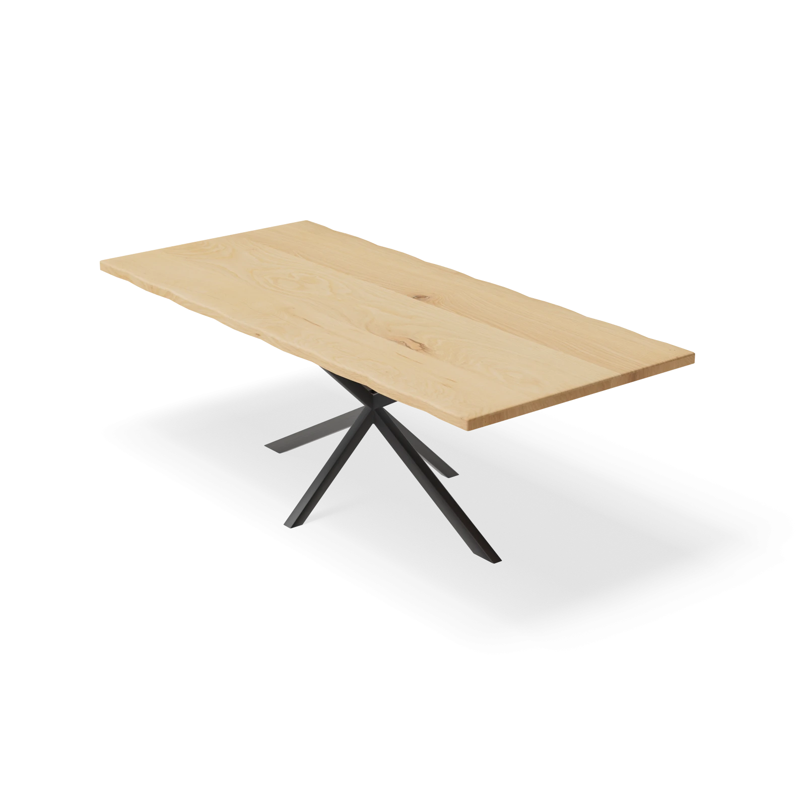Eettafel North - Rechthoekig Boomstam Eiken Nature White (220x100cm)
