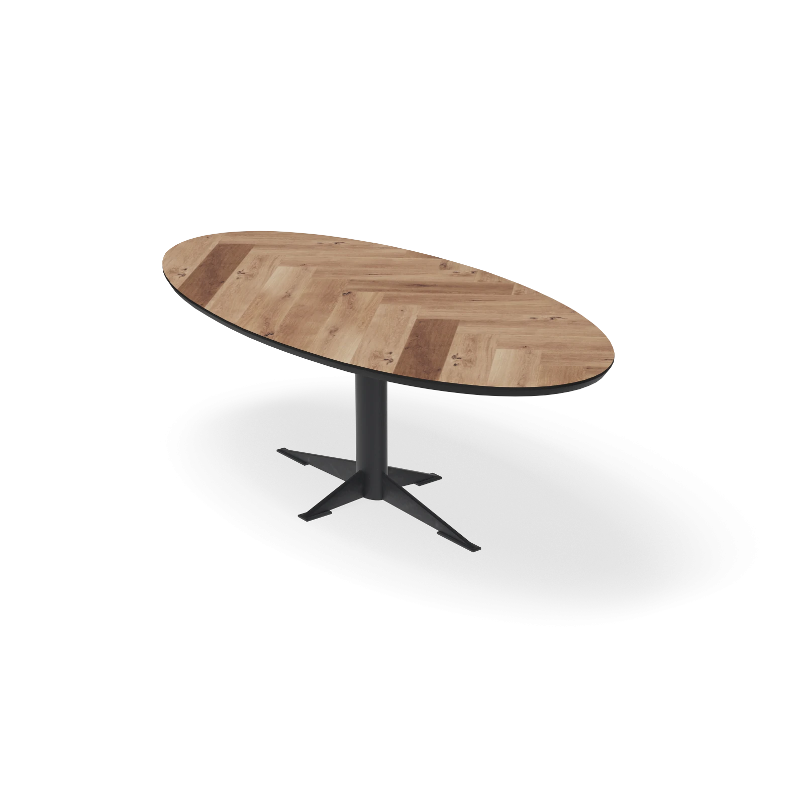 Eettafel Westfield - Ovaal Eiken Visgraat Kiezel (220x110cm)