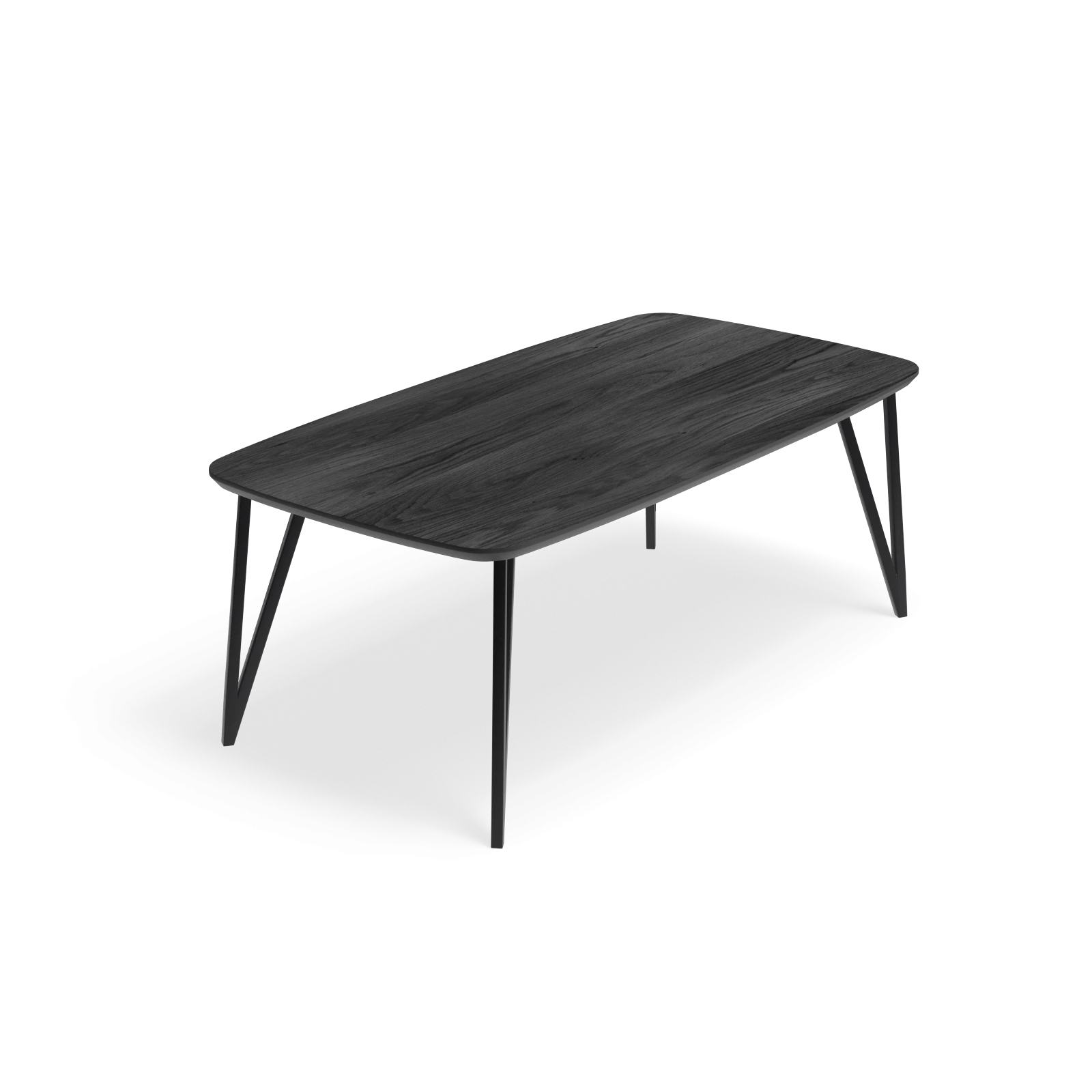 Eettafel Triangle - Deens Ovaal HPL Houtlook zwart (200x105cm)