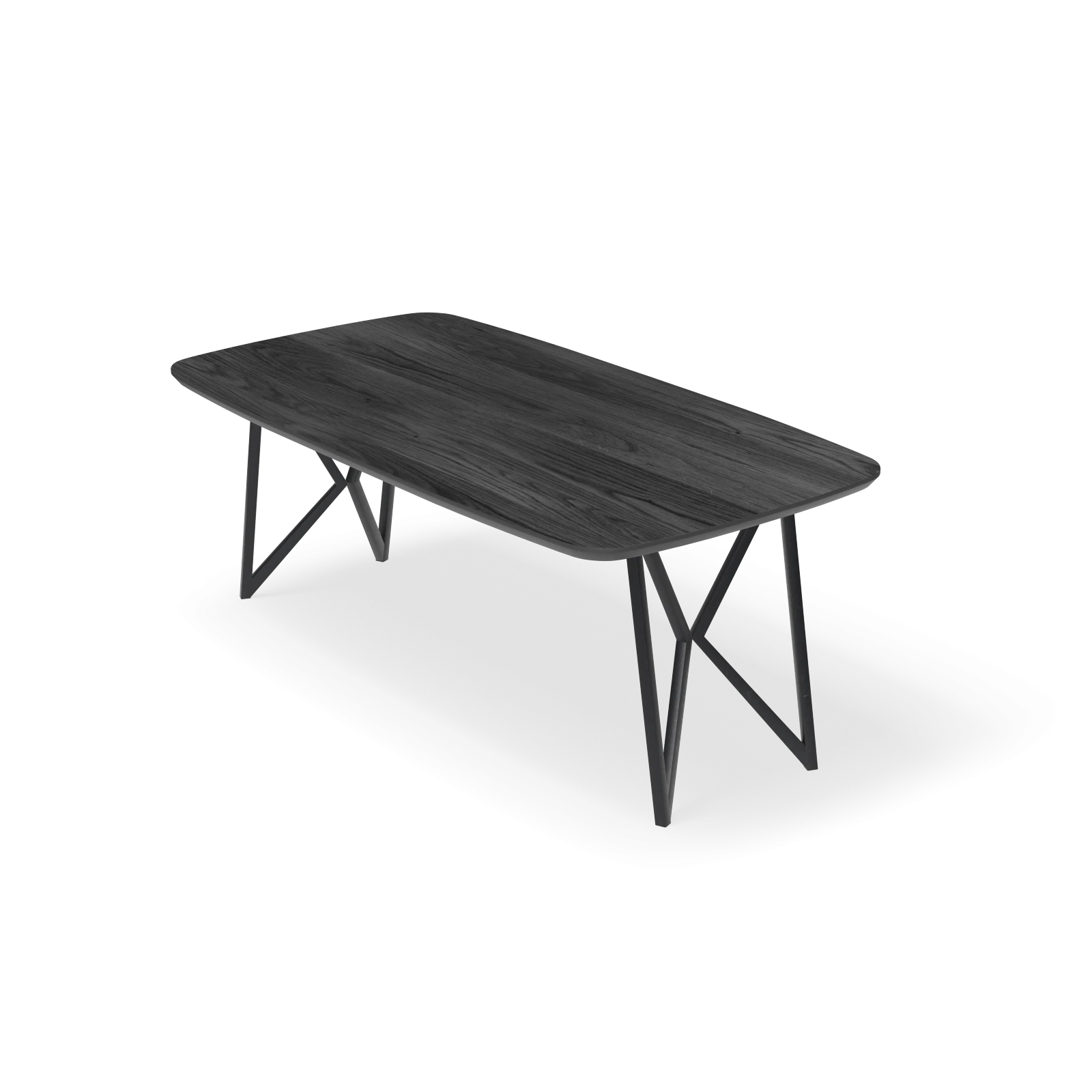 Eettafel Crosse (los) - Deens Ovaal HPL Houtlook zwart (200x105cm)