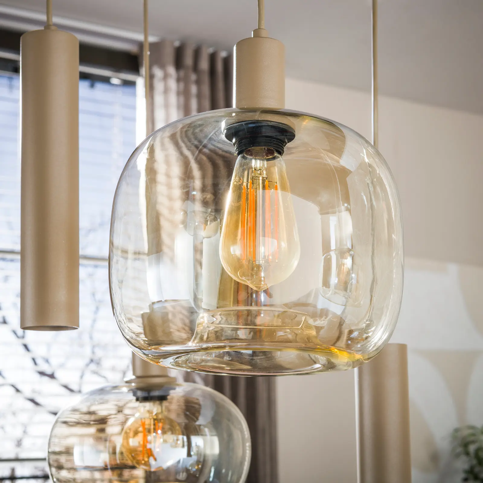 Hanglamp Serene 5+4-lichts - Beige