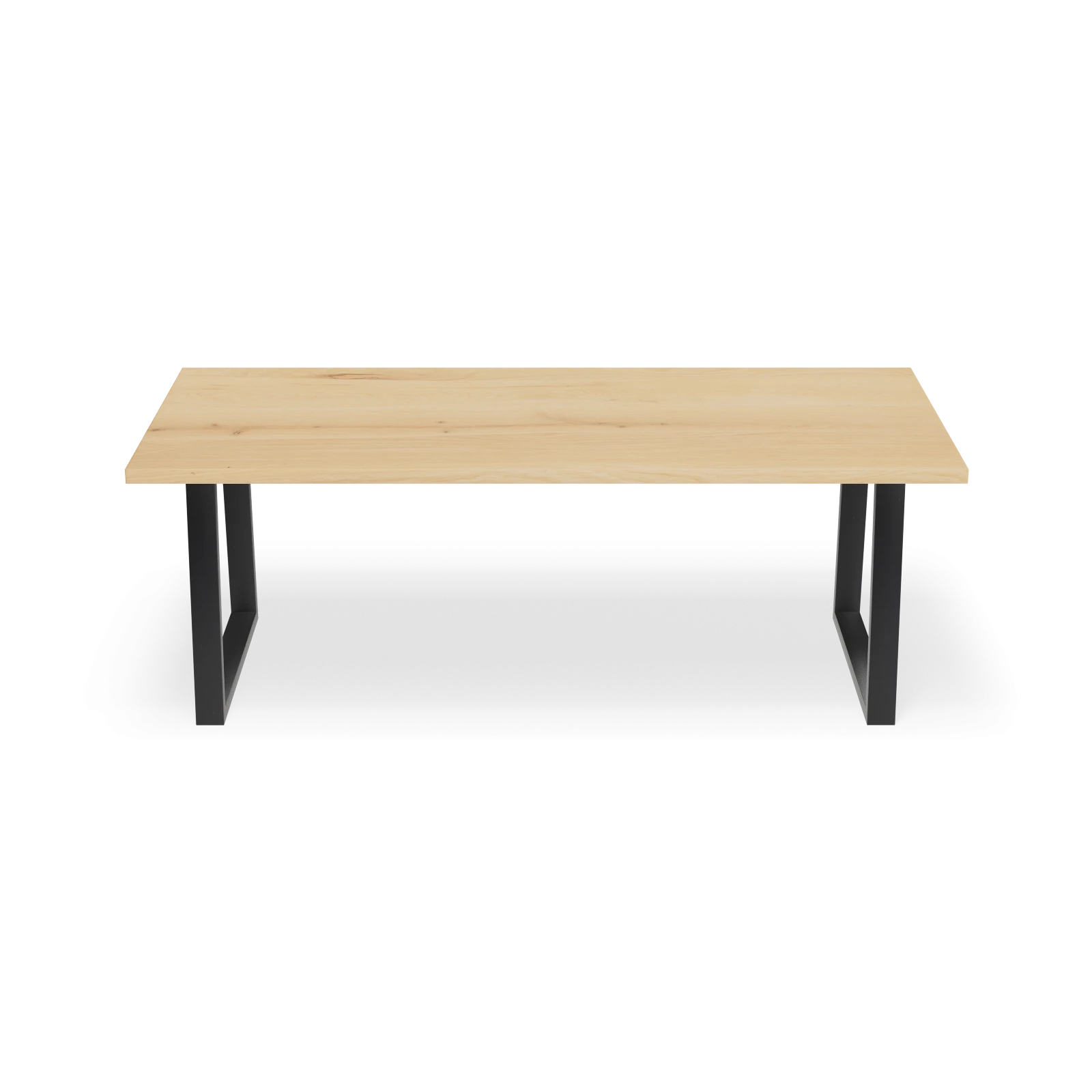 Eettafel U poot (8x4cm) - Rechthoek Eiken Nature White (220x100cm)