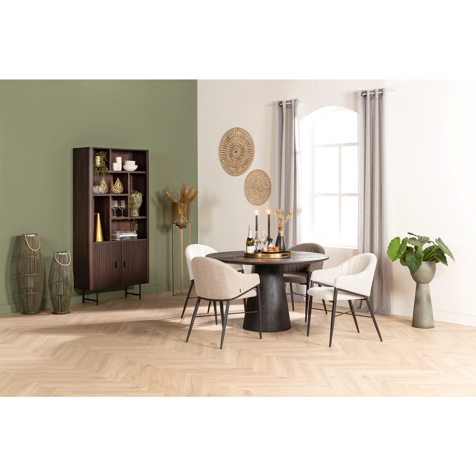 Eettafel (rond 130cm) Aron - Zwart